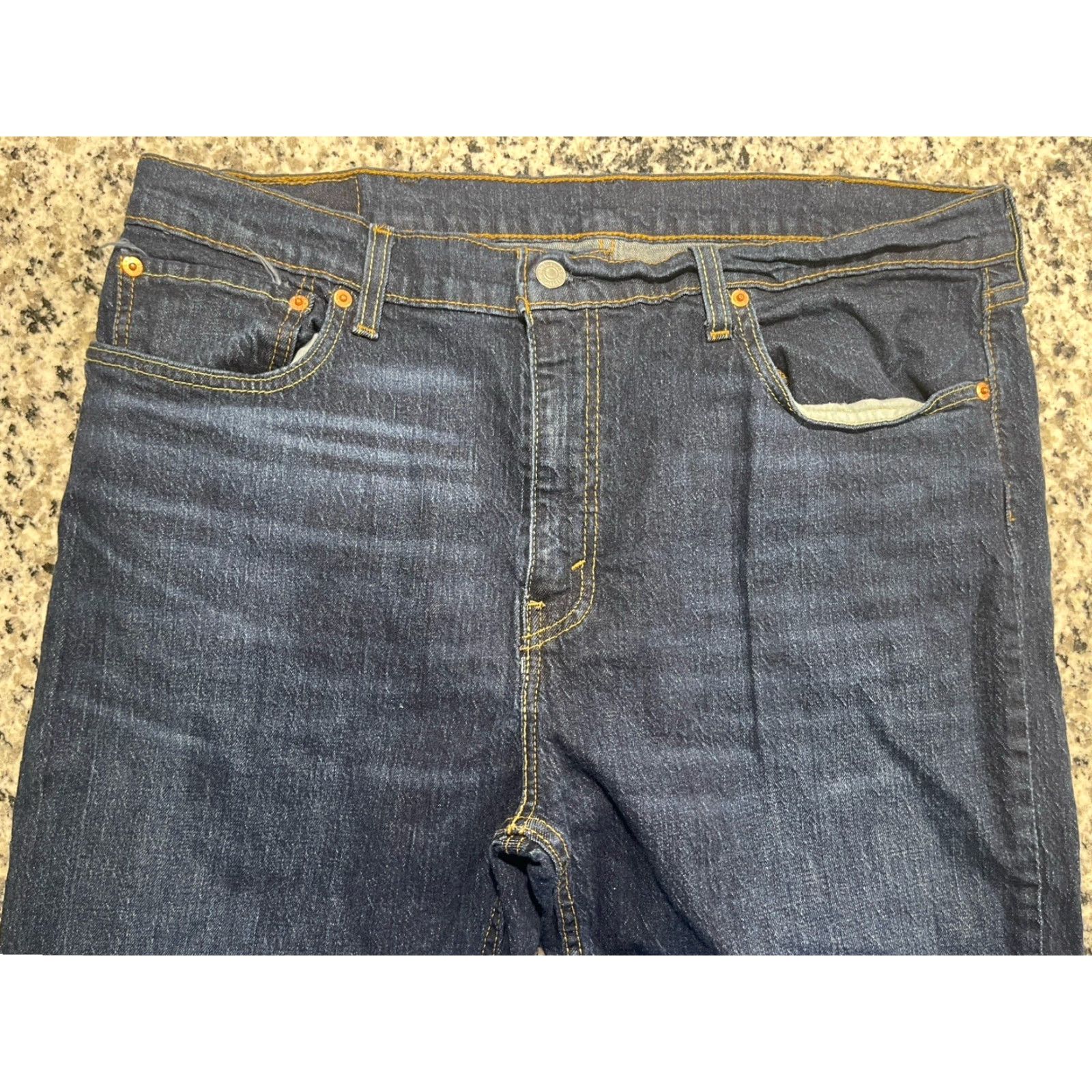 Levi's VINTAGE Levi's 527 Bootcut Jeans Mens 37x29.5 Blue Dark Wash Denim Stretch Cotton Classic Size US 37 - 2 Thumbnail