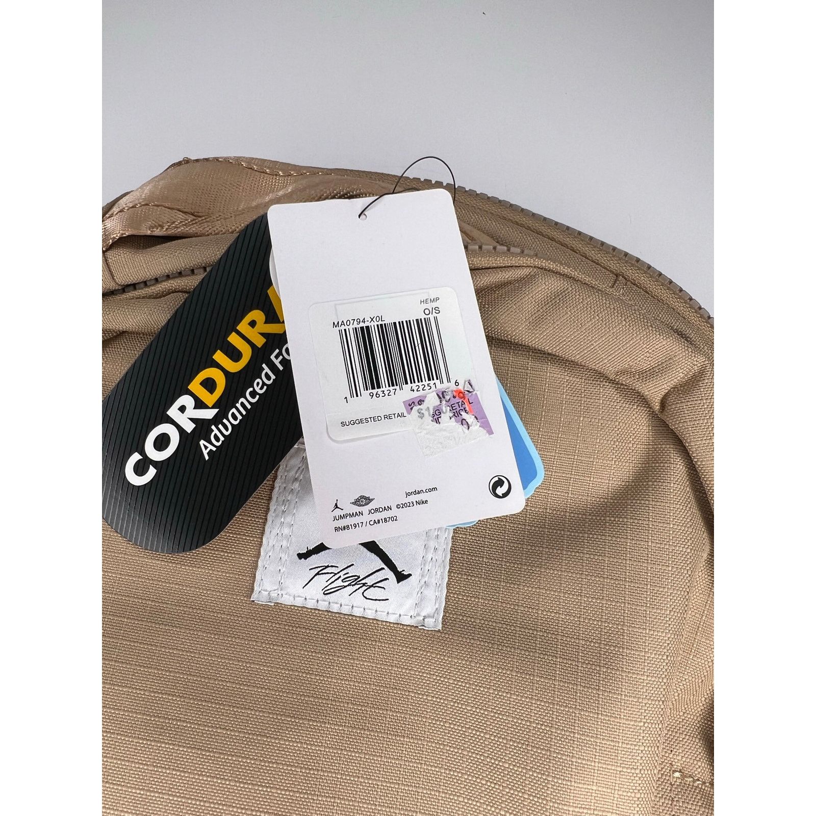 Jordan Brand Jordan x Cordura Flight BackPack Size 29L Khaki Size ONE SIZE - 7 Thumbnail