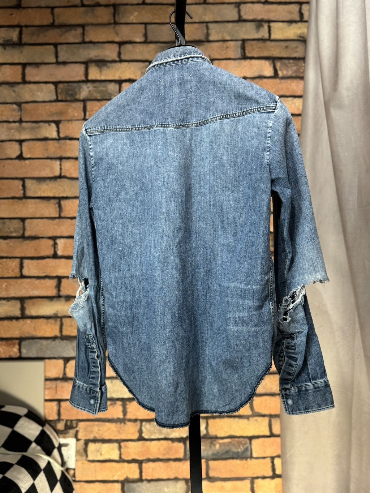 Maison Margiela SS16 DESTROYED DENIM SHIRT DISTRESSED BLUE Size US S / EU 44-46 / 1 - 2 Thumbnail