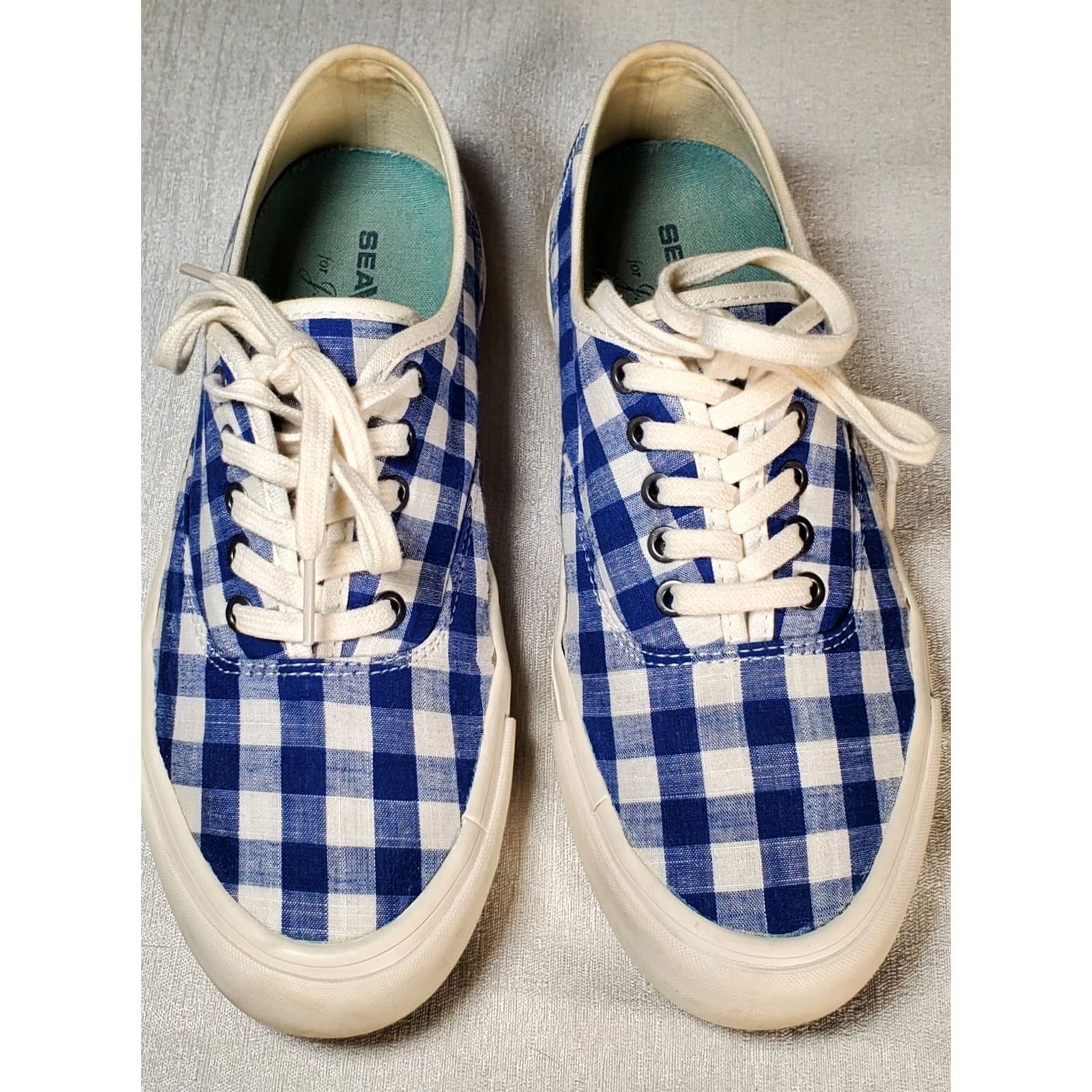SeaVees SeaVees for J. Crew 06/64 Legend Sneaker in Blue Gingham Check Boat Shoe Women's US 8 Hidden Backwards? Size US 8 / IT 38 - 6 Thumbnail
