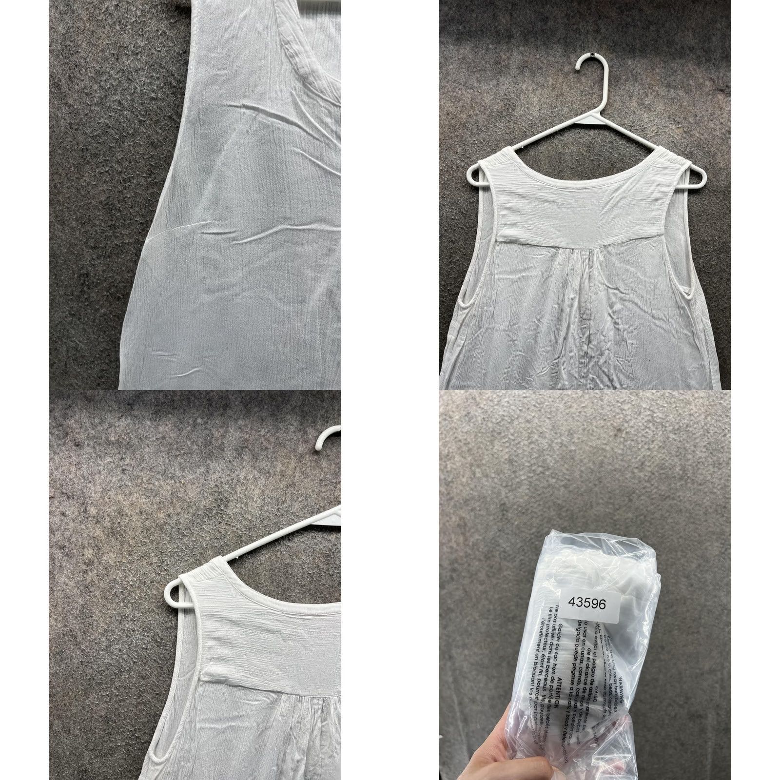 Lilly Pulitzer VINTAGE Lilly Pulitzer Tank Top Womens M White Henley Sleeveless Woven Lightweight Size M / US 6-8 / IT 42-44 - 8 Thumbnail