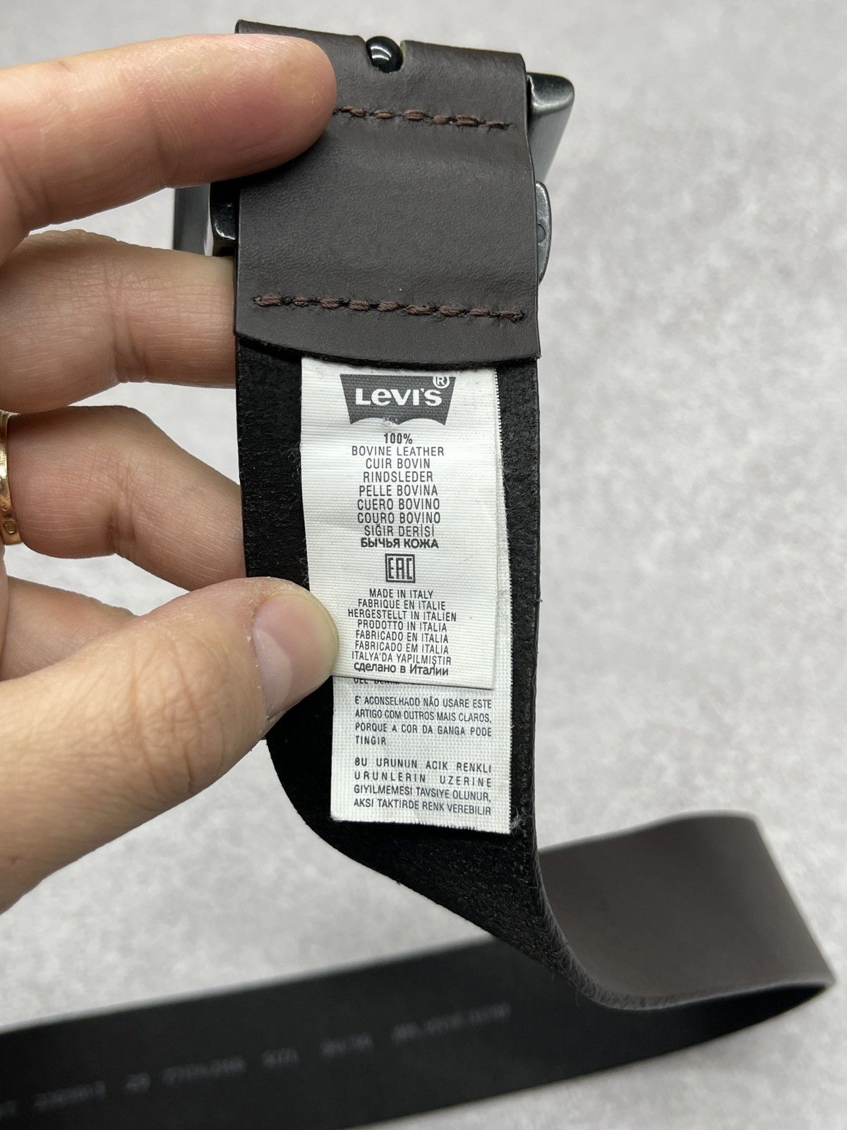 Levi's Levis Leather Belt Brown 100% Bovine Leather Made in Italy Size ONE SIZE - 6 Thumbnail