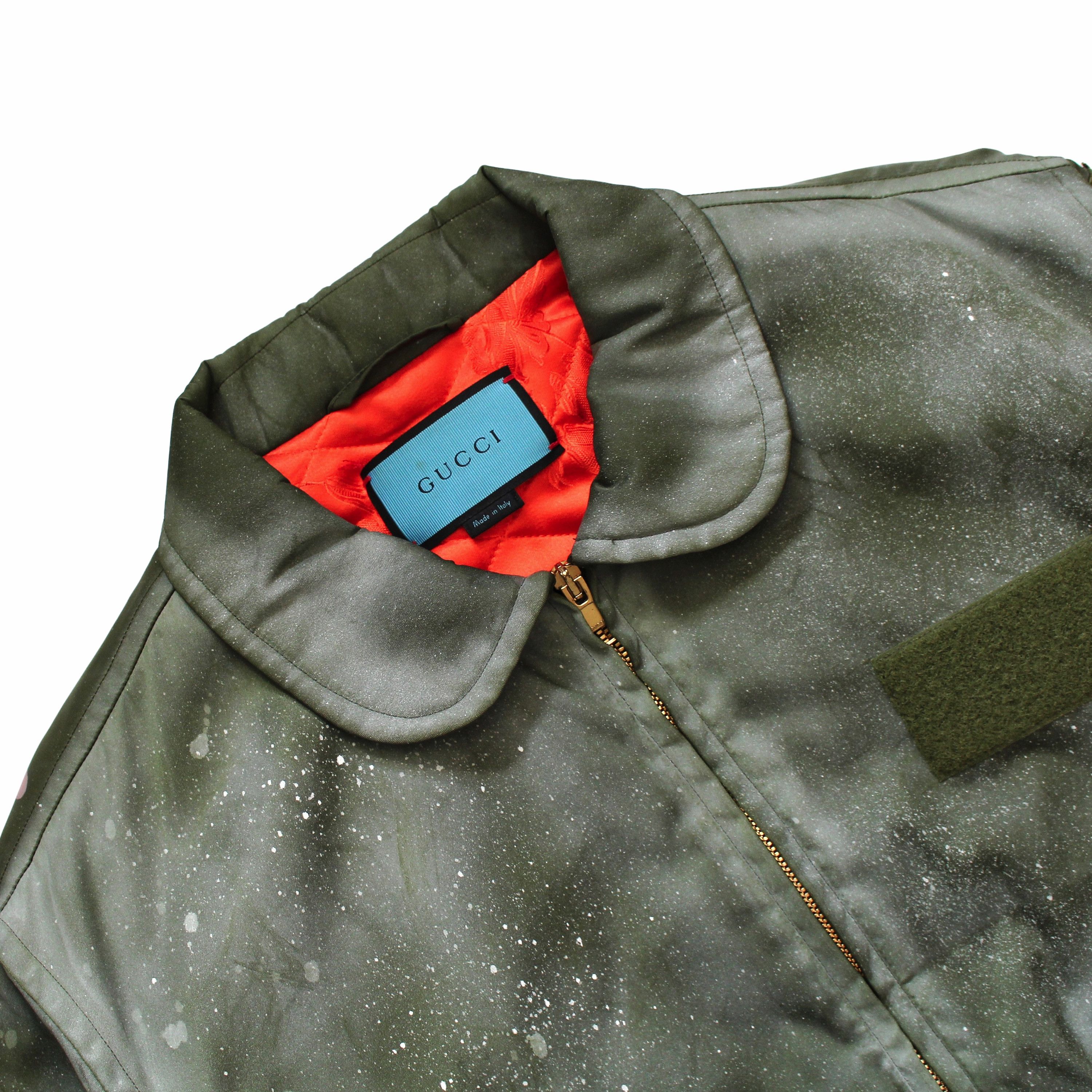 Gucci Ghost GG Hand Painted Bomber Jacket