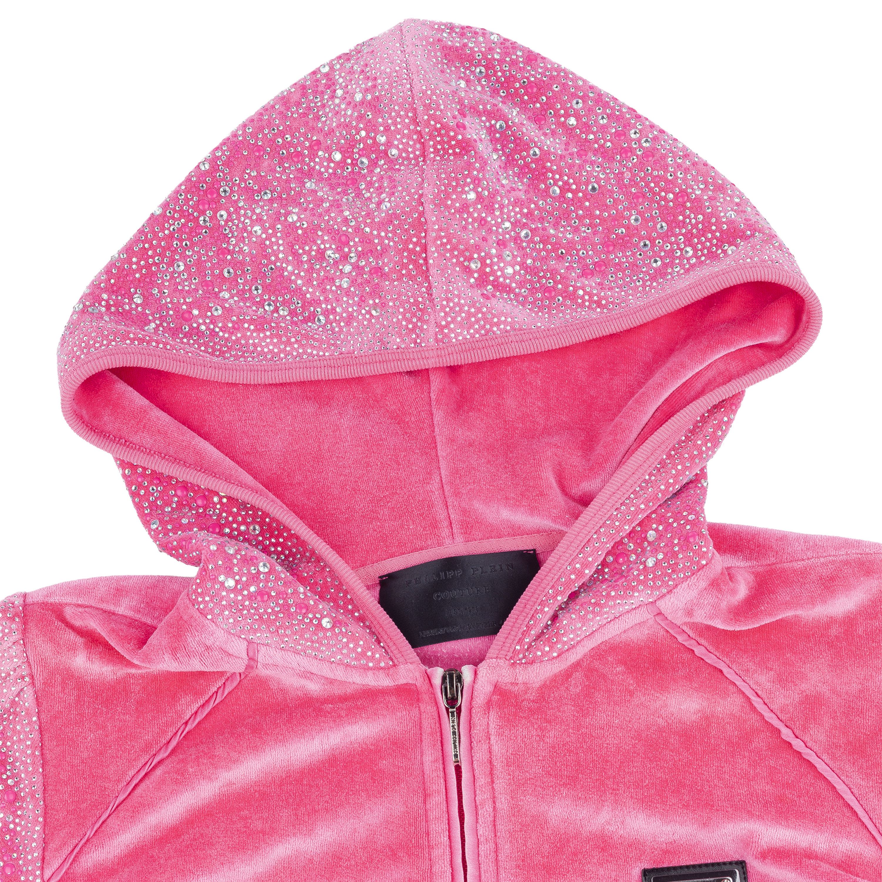 Philipp Plein Philipp Plein Pink Crystal Detail Velvet Short Jumpsuit Size 27" / US 4 / IT 40 - 4 Thumbnail