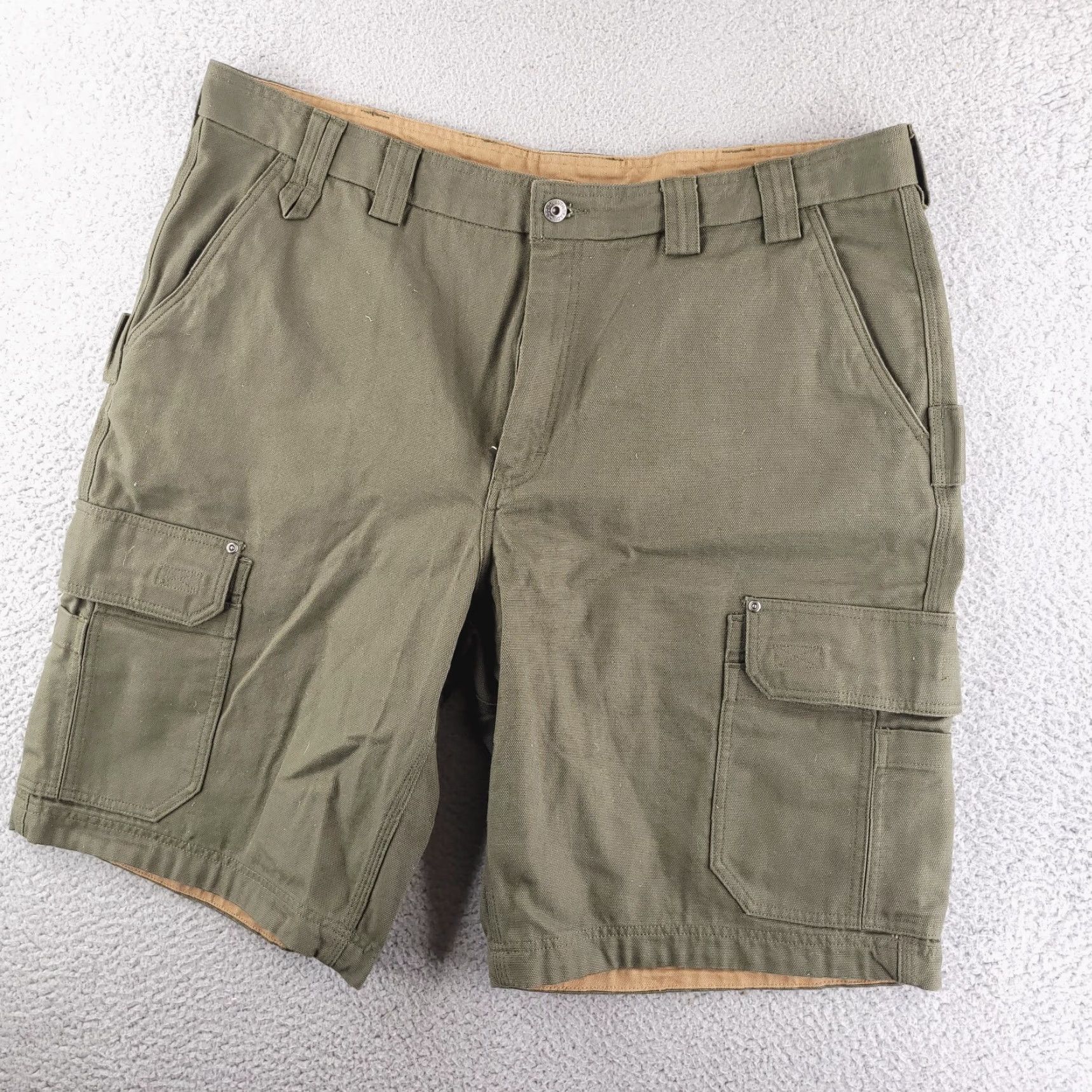 Vintage Duluth Cargo Shorts Mens 44 Green Canvas Cotton THICK Heavyweight Rugged Workwear Pockets Regular Size US 44 / EU 60 - 2 Thumbnail