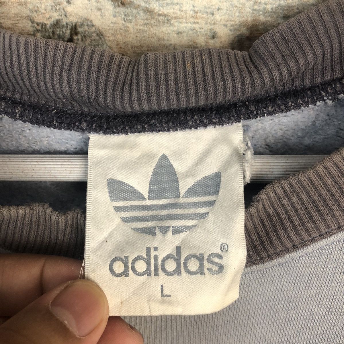Adidas Adidas vintage logo Light Blue Sweatshirt #A1448 Size US L / EU 52-54 / 3 - 11 Thumbnail