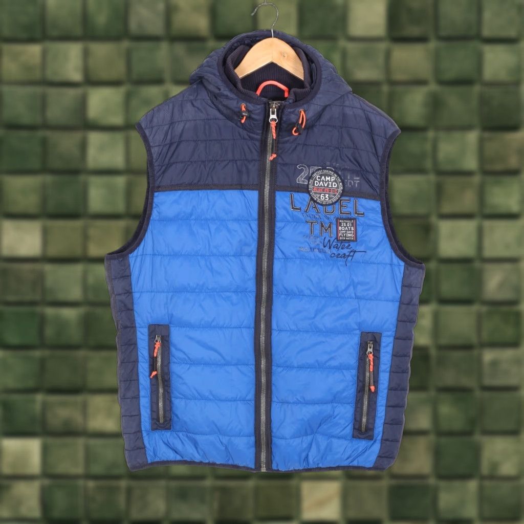 Vintage CAMP DAVID Hooded Gilet Vest Jacket Bodywarmer Men XL MJ6483 Size US XL / EU 56 / 4 - 1 Thumbnail