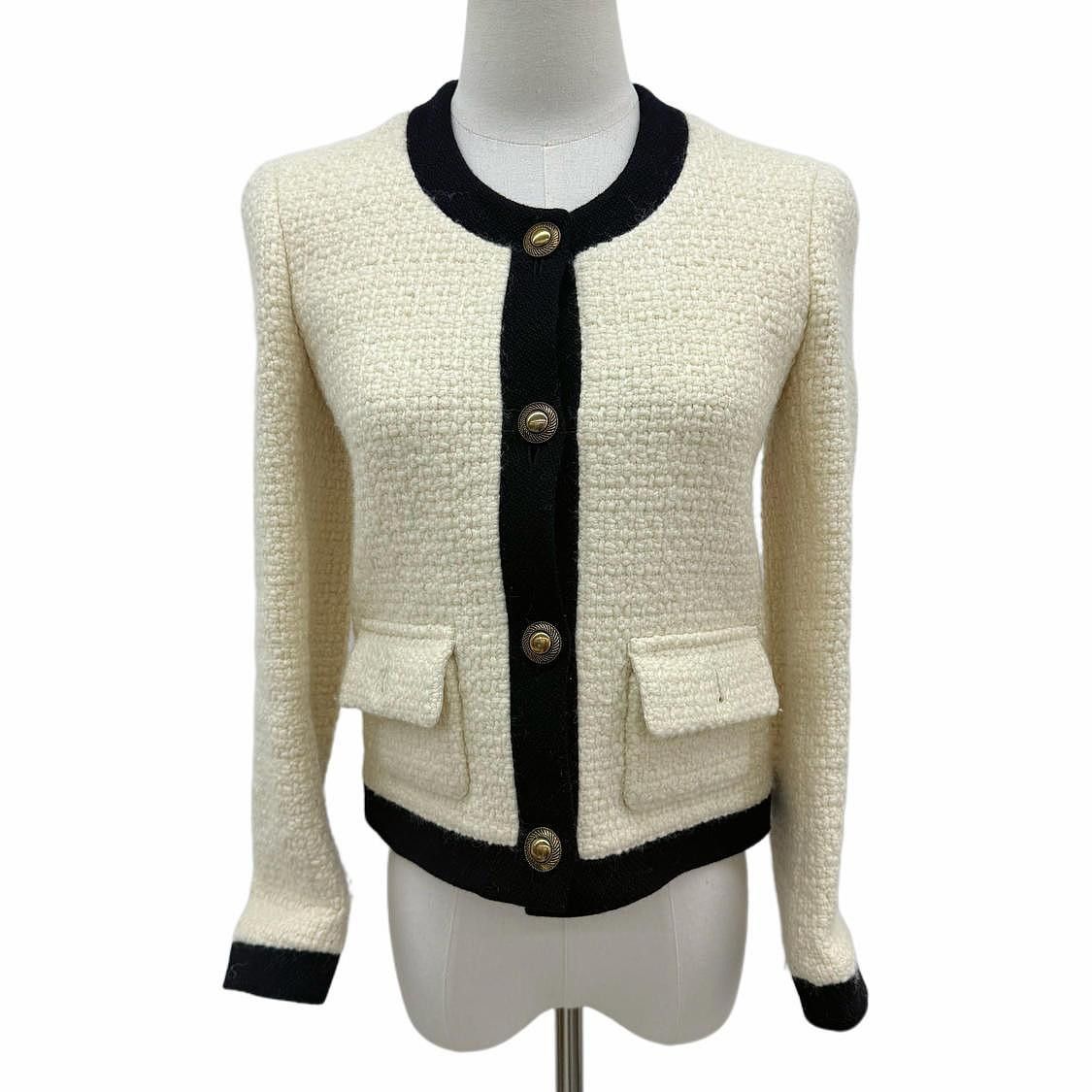 Saint Laurent Paris Saint Laurent Contrast Trim Tweed Jacket Size 34 Size XS / US 0-2 / IT 36-38 - 1 Thumbnail