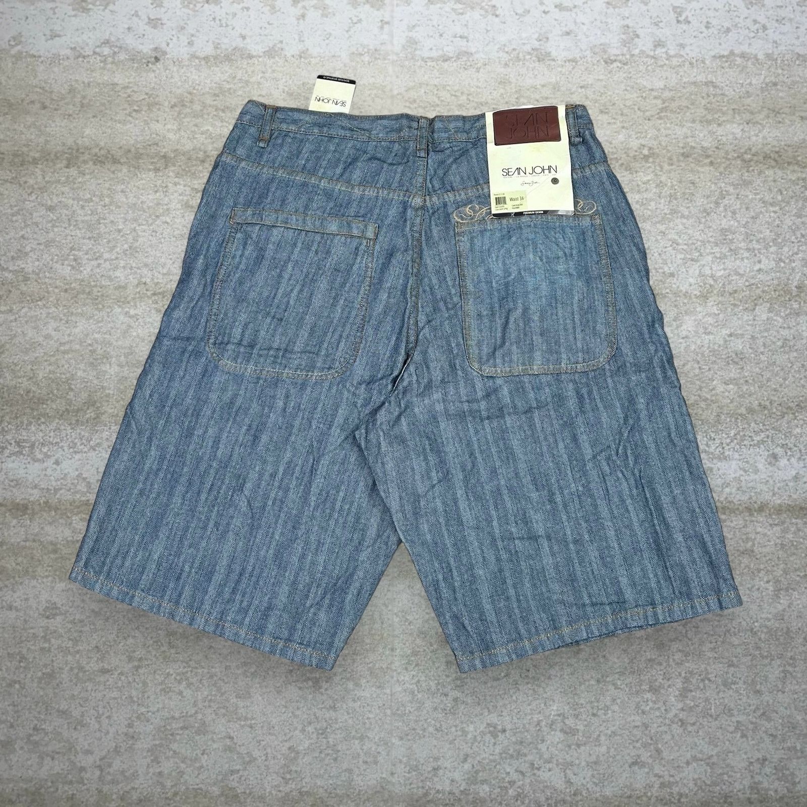 Vintage Y2K Sean John Skater Jean Shorts Baggy Leg 12 Inseam