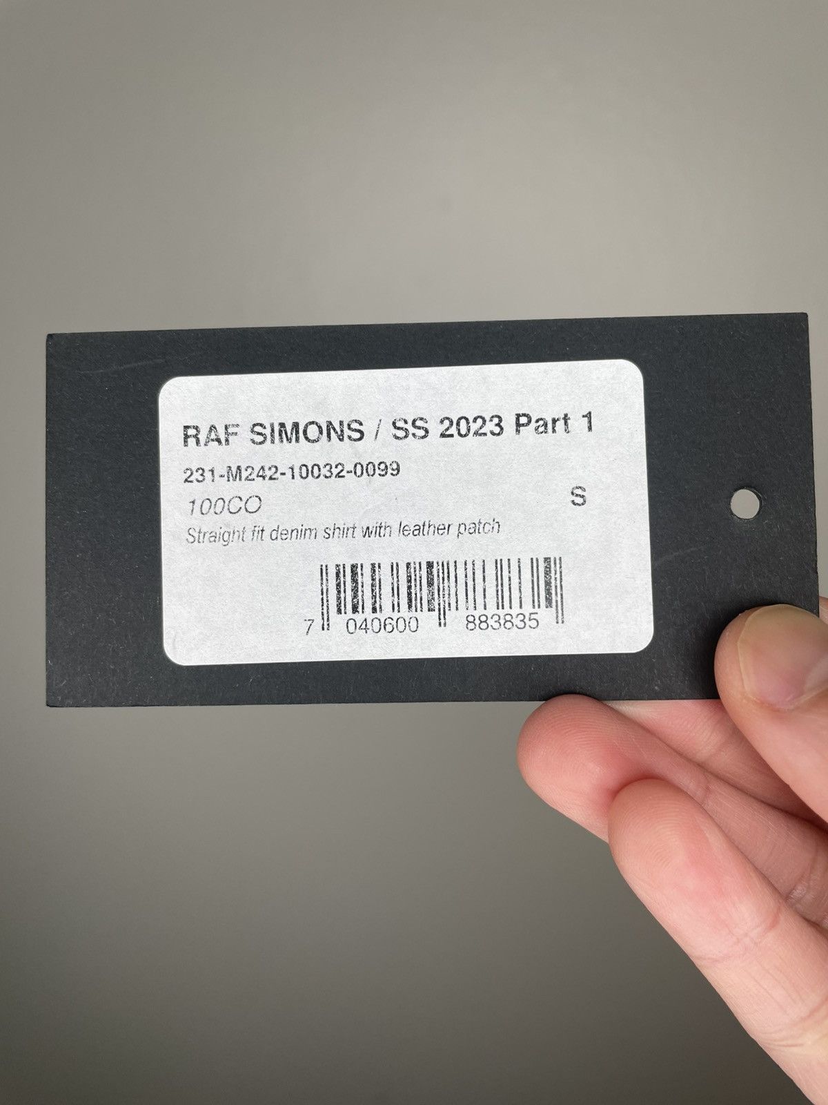 Raf Simons Raf Simons SS23 Straight Fit Denim Leather Patch Shirt Size US S / EU 44-46 / 1 - 8 Thumbnail