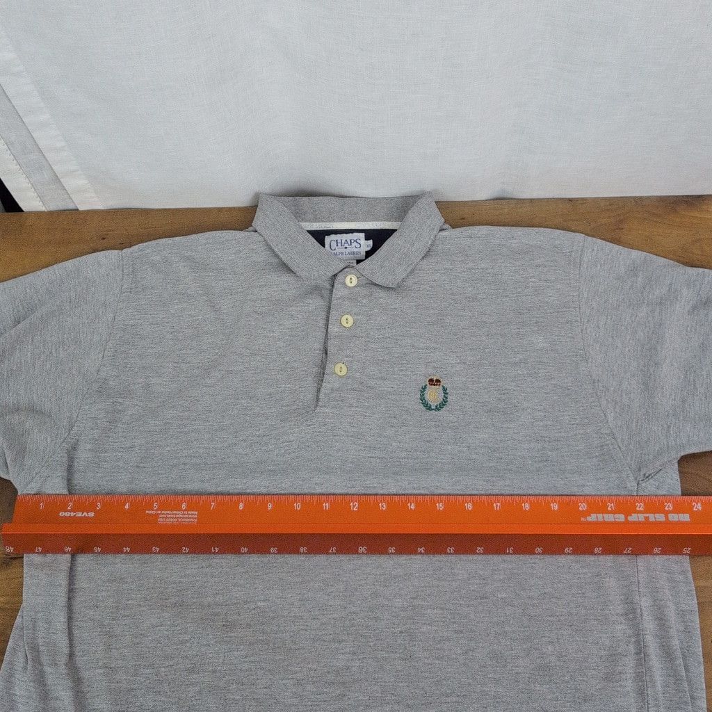 Chaps Ralph Lauren Vintage Ralph Lauren; Chaps Cotton Heather Grey Polo XL Size US XL / EU 56 / 4 - 4 Thumbnail