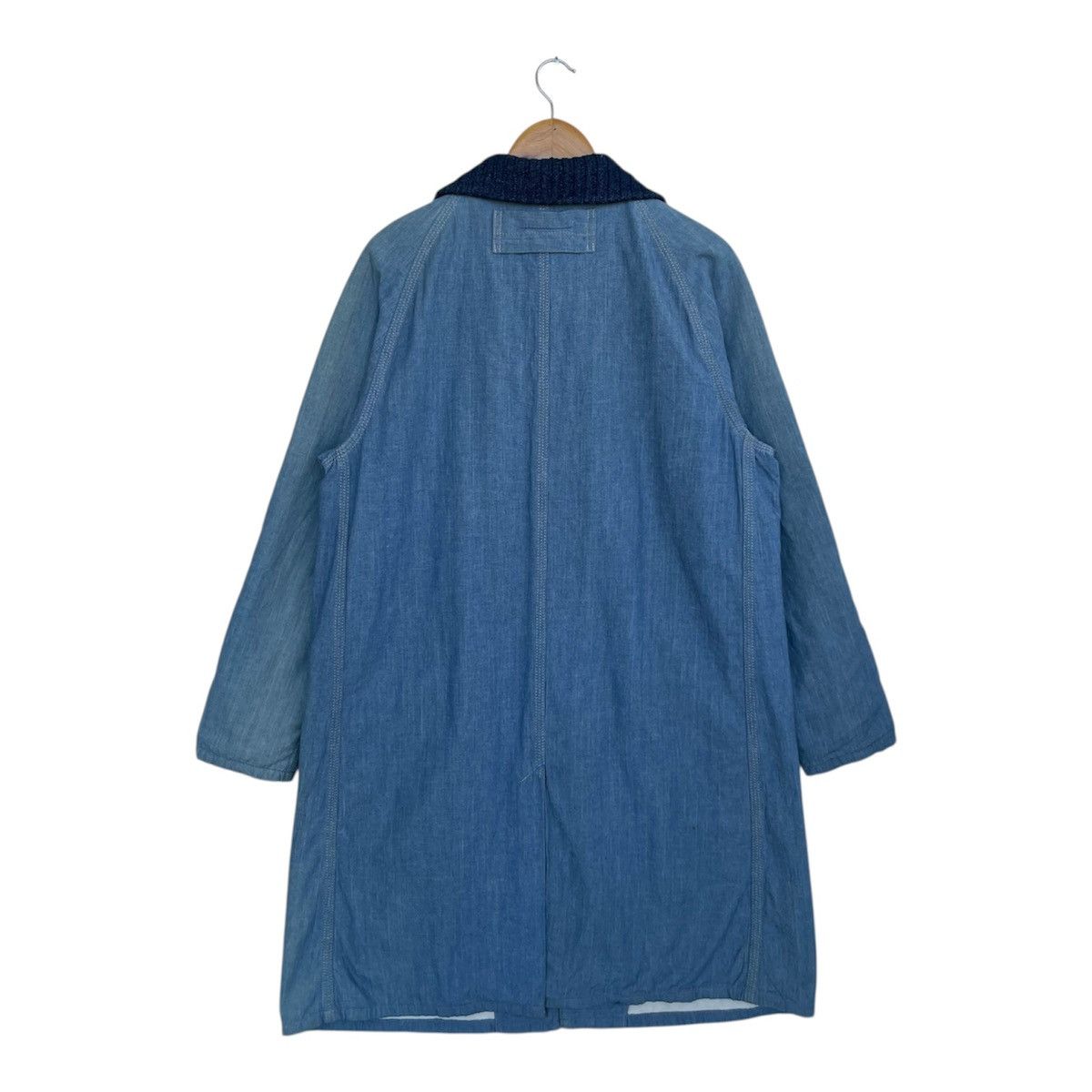 Blue Blue Japan Blue Blue Japan Indigo Knit Collar Quilted Denim Long Coat Size US M / EU 48-50 / 2 - 3 Thumbnail