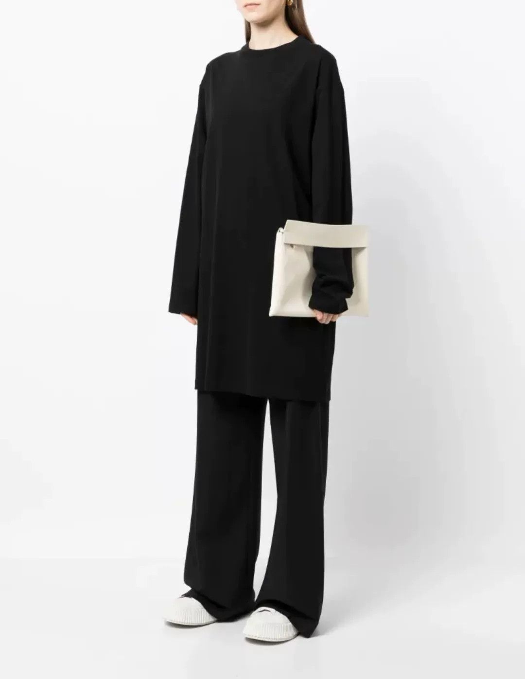 The Row Long Black T-shirt Dress