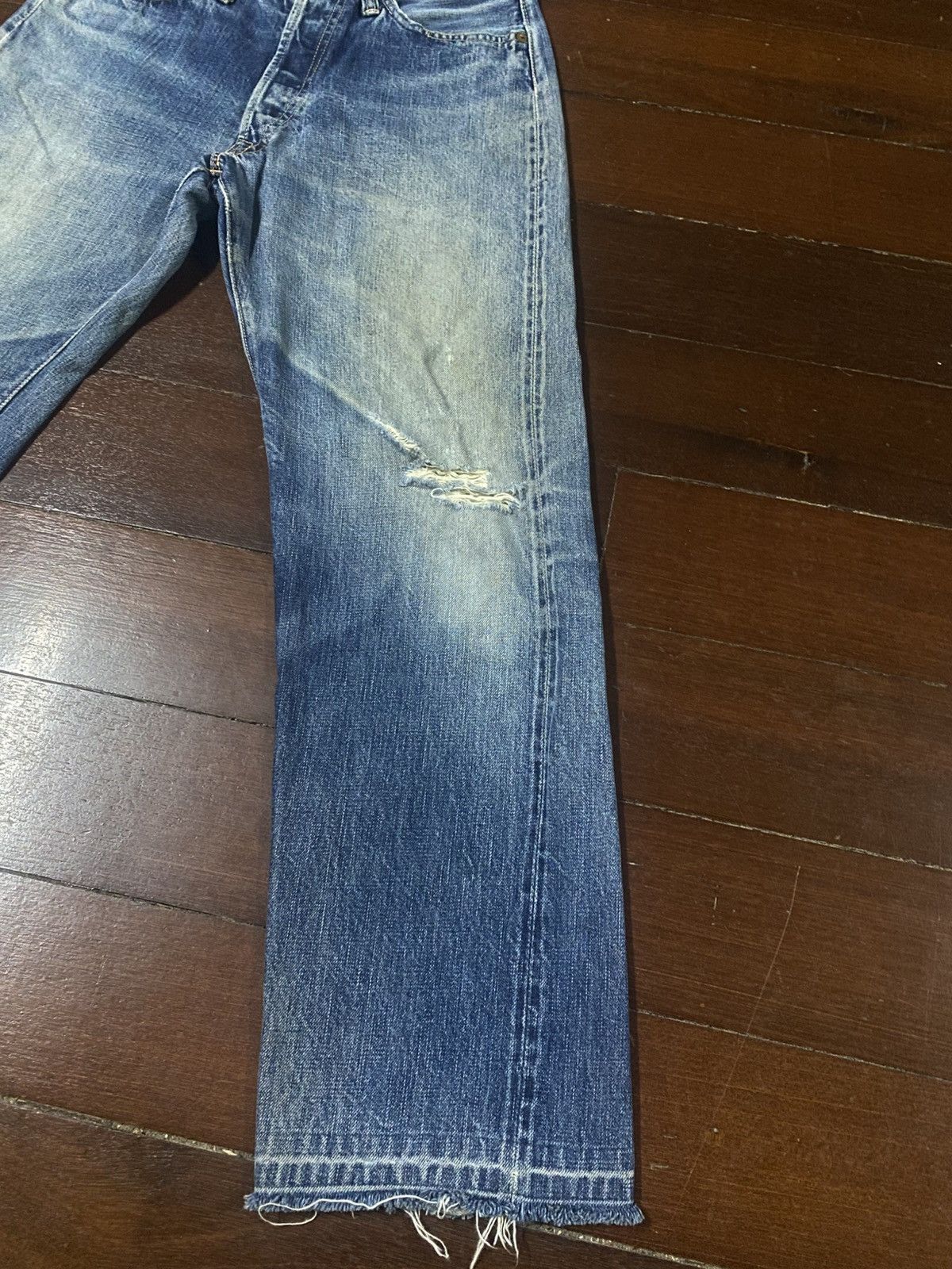 Full Count & Co. vintage full count selvedge distressed mud wash denim pants Size US 30 / EU 46 - 7 Thumbnail