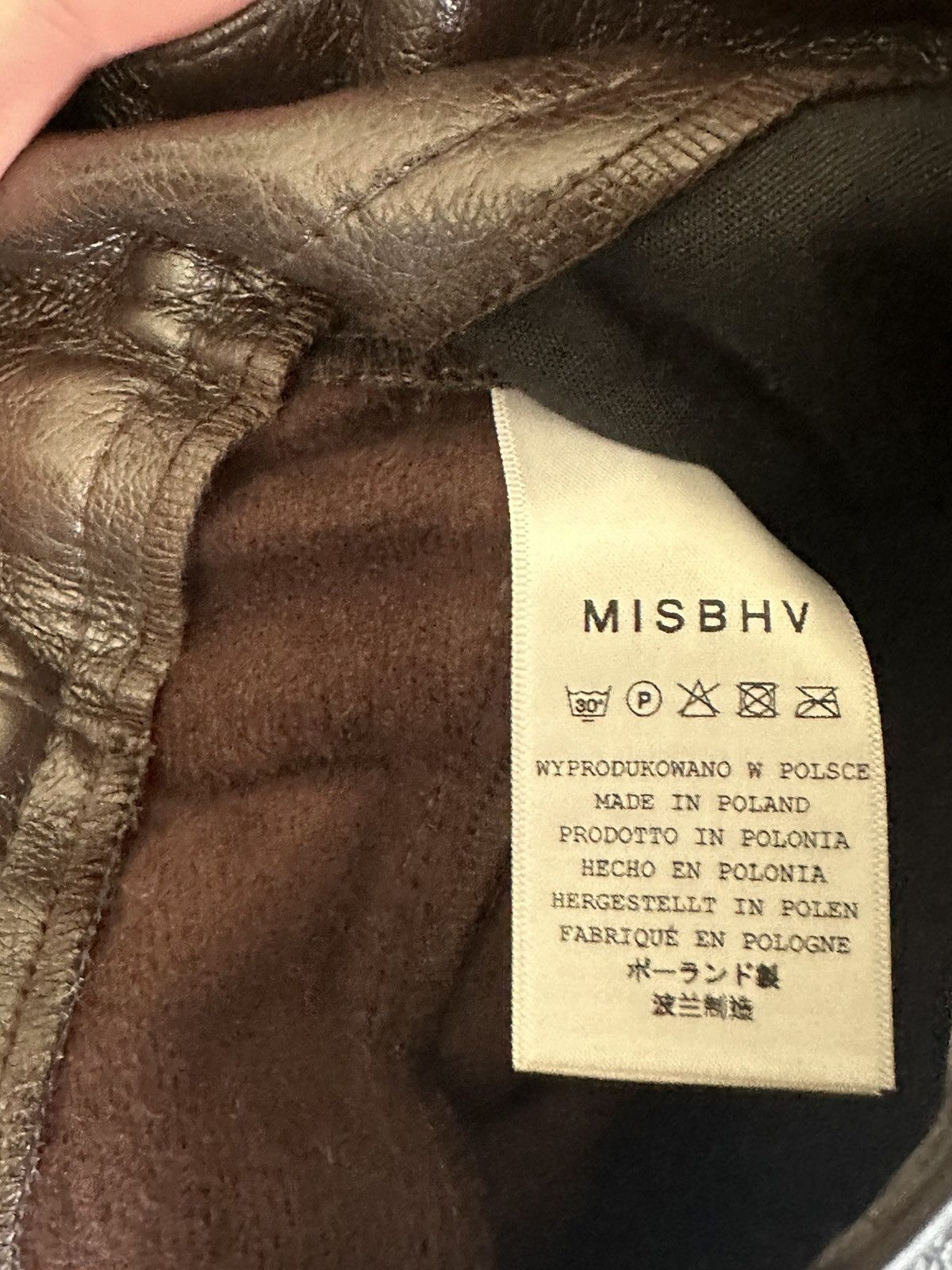 Misbhv Misbhv Brown Vegan Leather Biker Pants Size US 30 / EU 46 - 12 Thumbnail