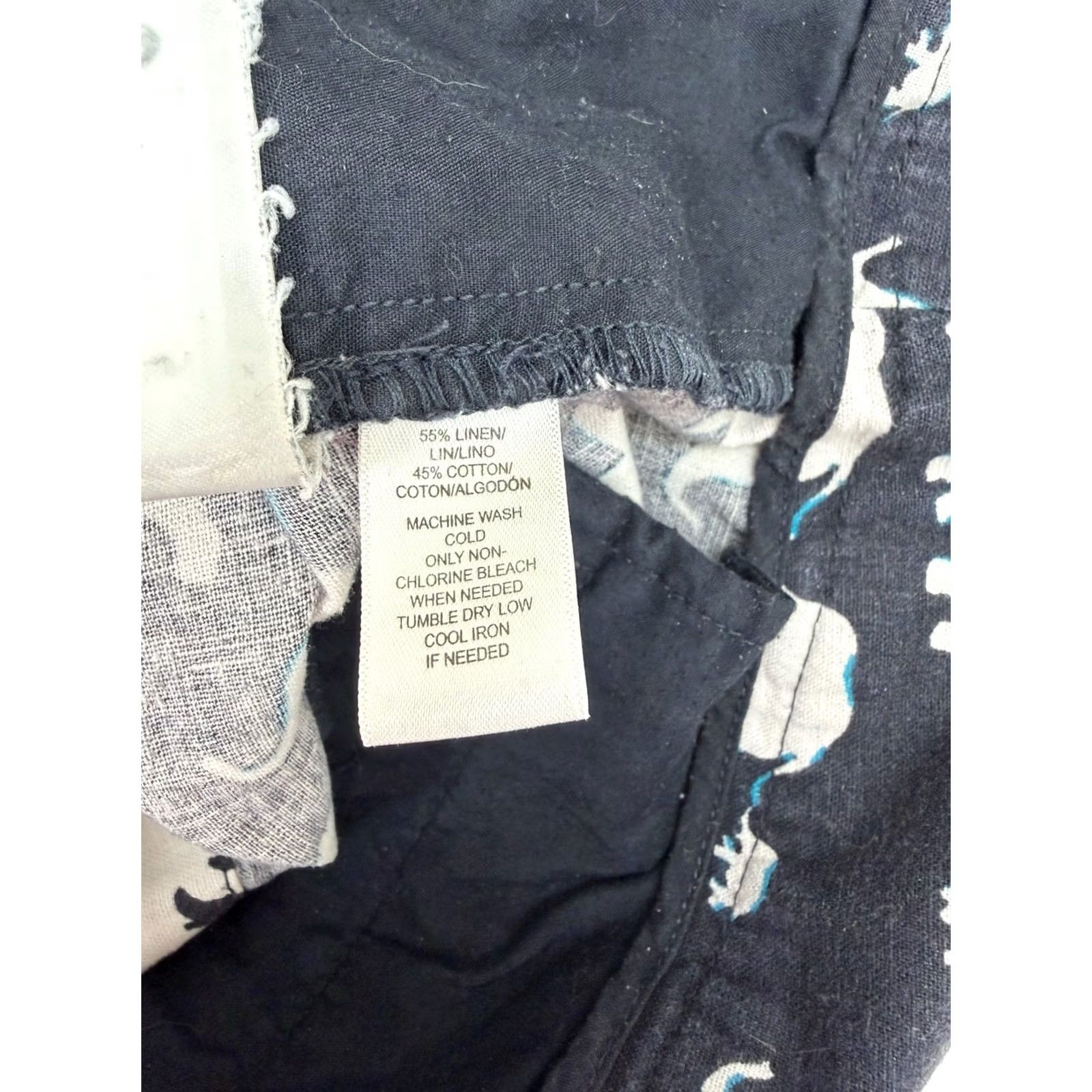 Ann Taylor Ann Taylor Loft Womens Shorts Size 12 Navy Blue Elephant Chino Linen Size 34" / US 12 / IT 48 - 7 Thumbnail