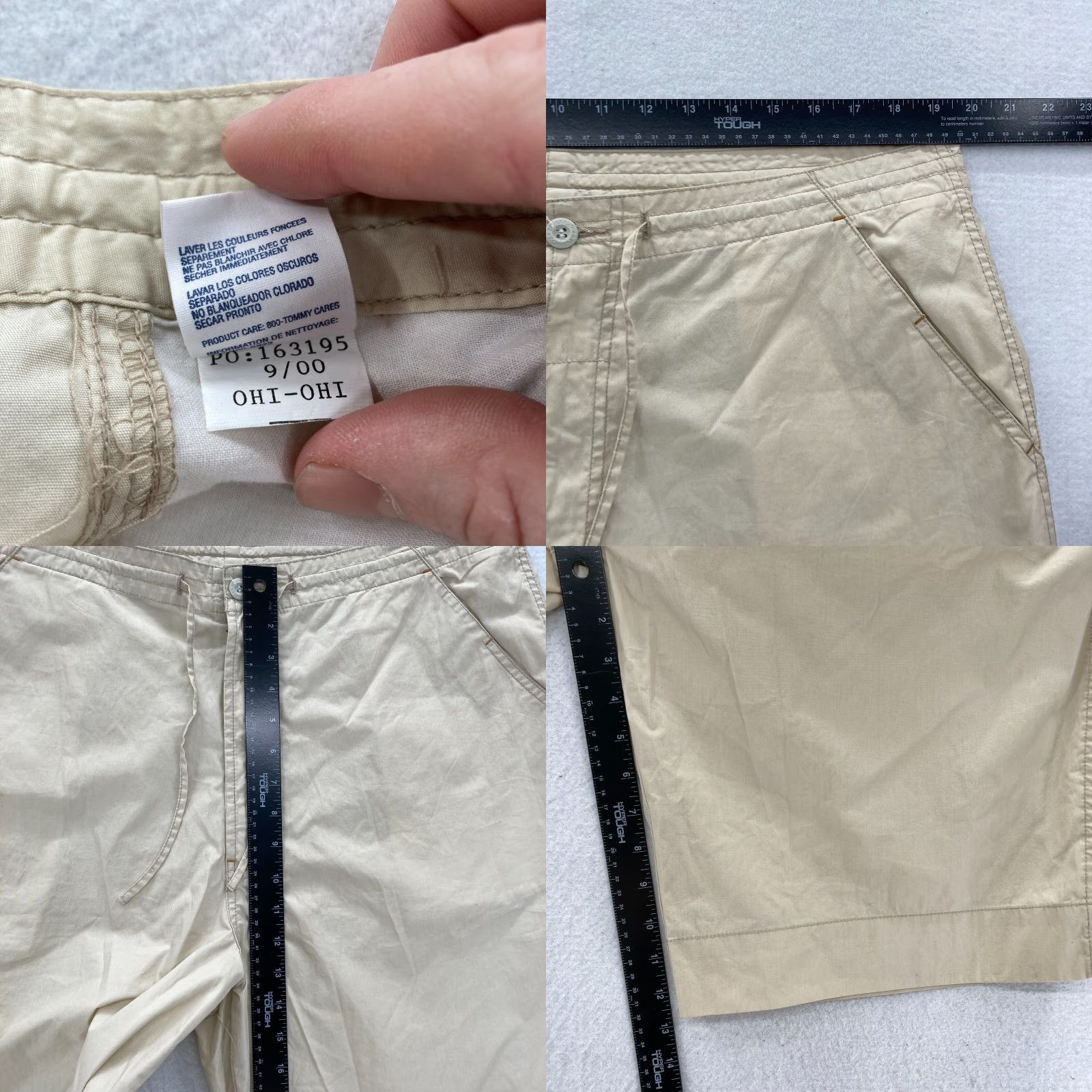 Tommy Hilfiger VINTAGE Tommy Jeans Shorts Mens XL Beige Khaki Flat Front Chino Y2K 2000 NWT Size US 36 / EU 52 - 8 Thumbnail