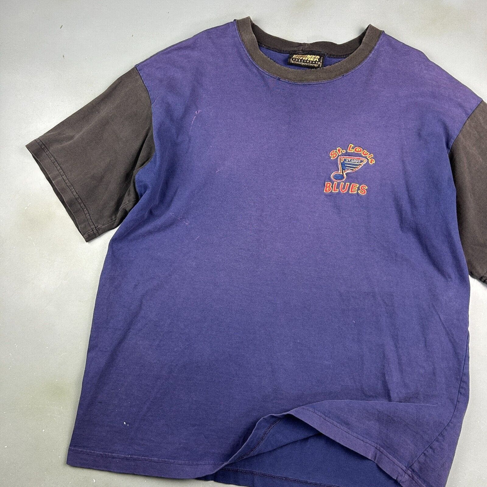 Vintage VINTAGE 90s | St. Louis Blues Logo Faded Hockey T-Shirt XL Size US XL / EU 56 / 4 - 2 Thumbnail