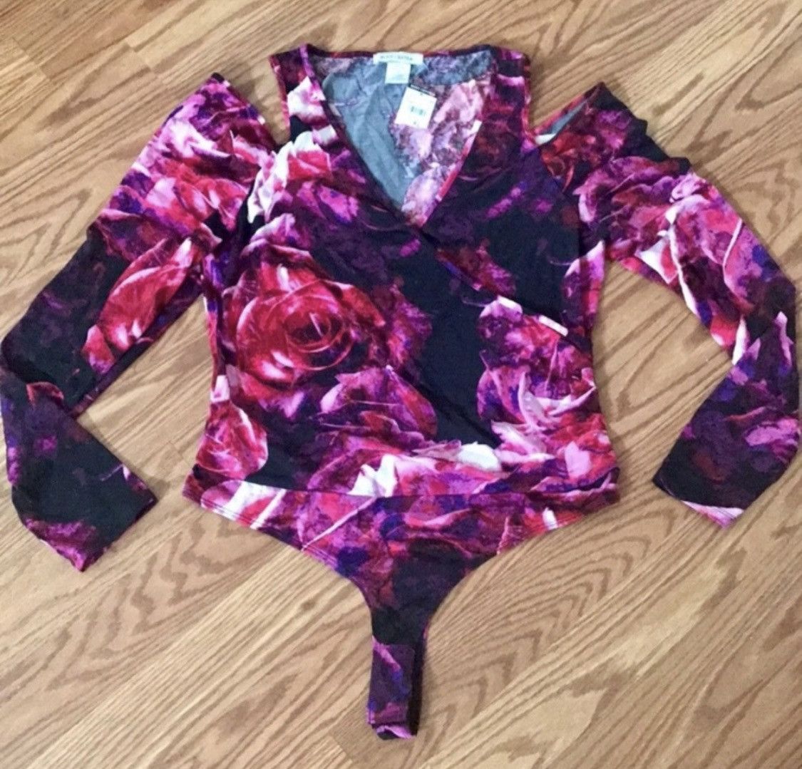 Other FLORAL COLD SHOULDER PLUNGING ONE PIECE BODYSUIT Size M / US 6-8 / IT 42-44 - 1 Thumbnail
