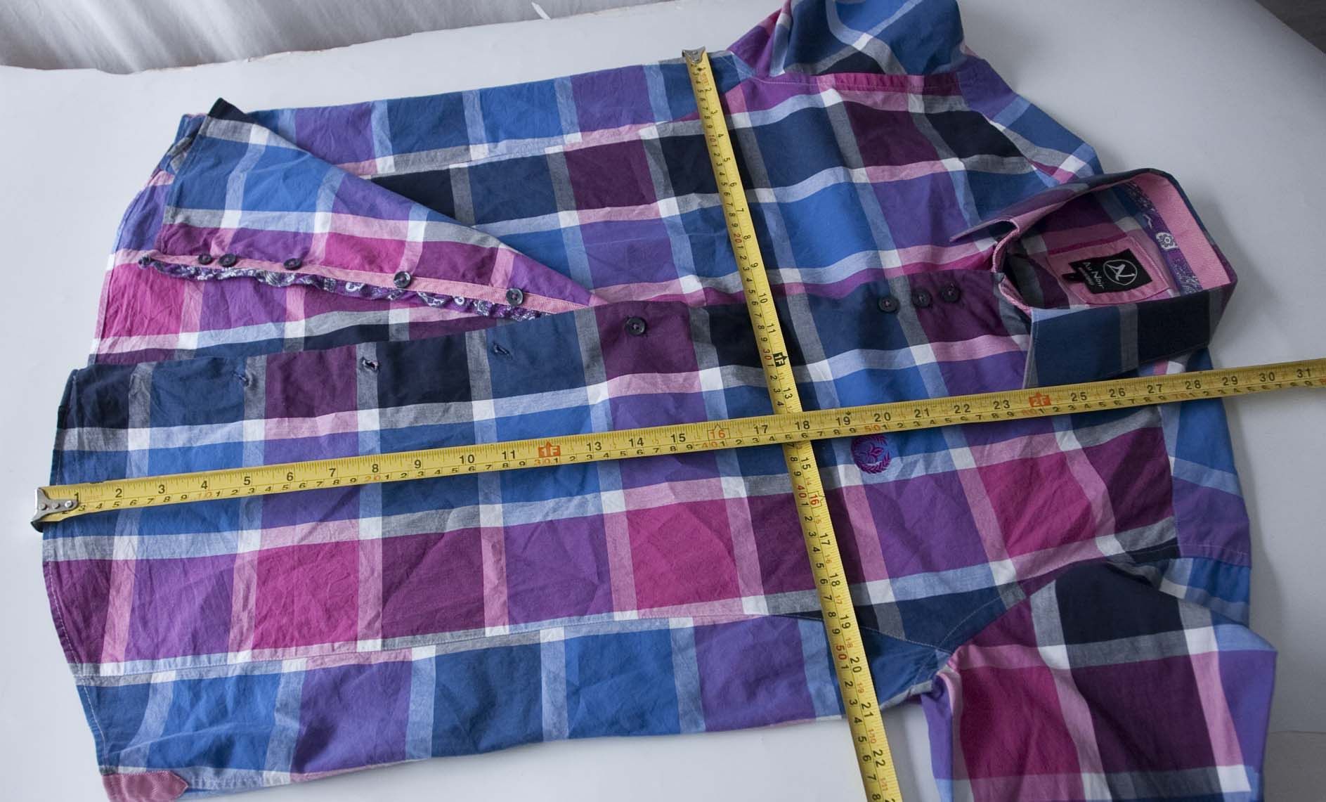 Au Noir Au Noir Shirt Made in Turkey Size 3 /M Multicolor Plaid Size US M / EU 48-50 / 2 - 4 Thumbnail