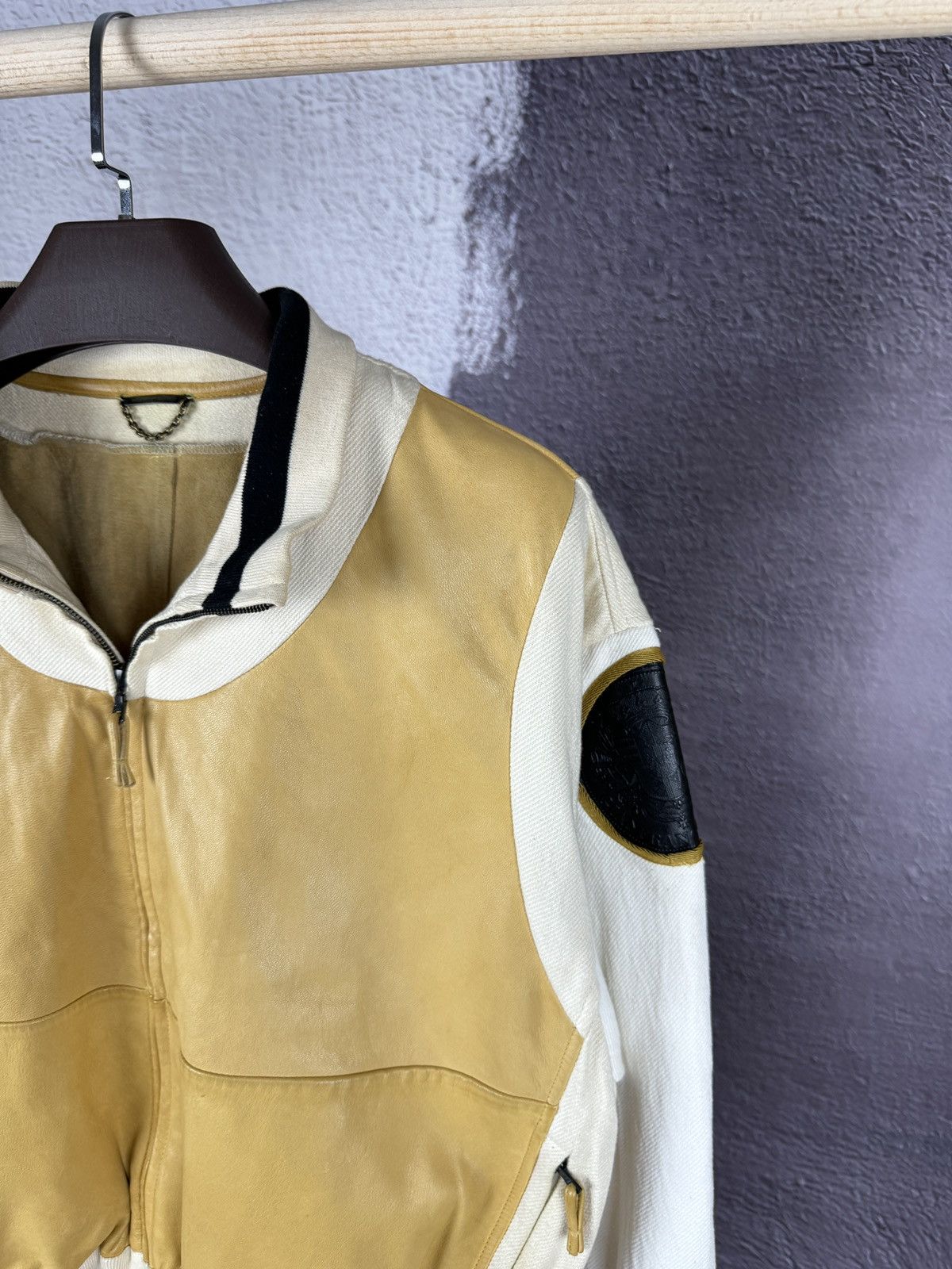 GF Ferre Gianfranco Ferre leather canvas made in Italy jacket rare Size US M / EU 48-50 / 2 - 5 Thumbnail