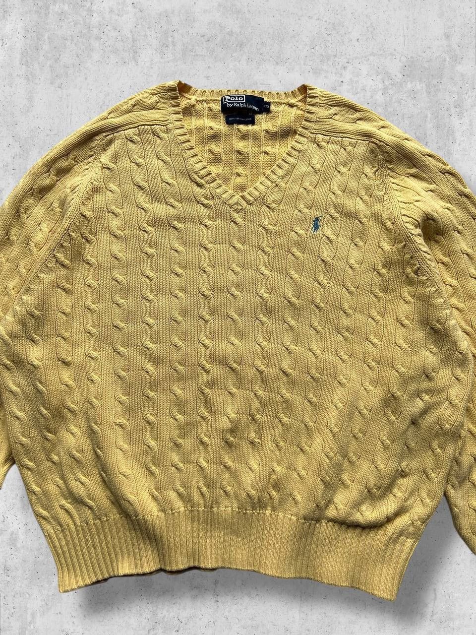 Polo Ralph Lauren Polo Ralph Lauren RL Vintage cable knit XXL sweater yellow Size US XXL / EU 58 / 5 - 3 Thumbnail