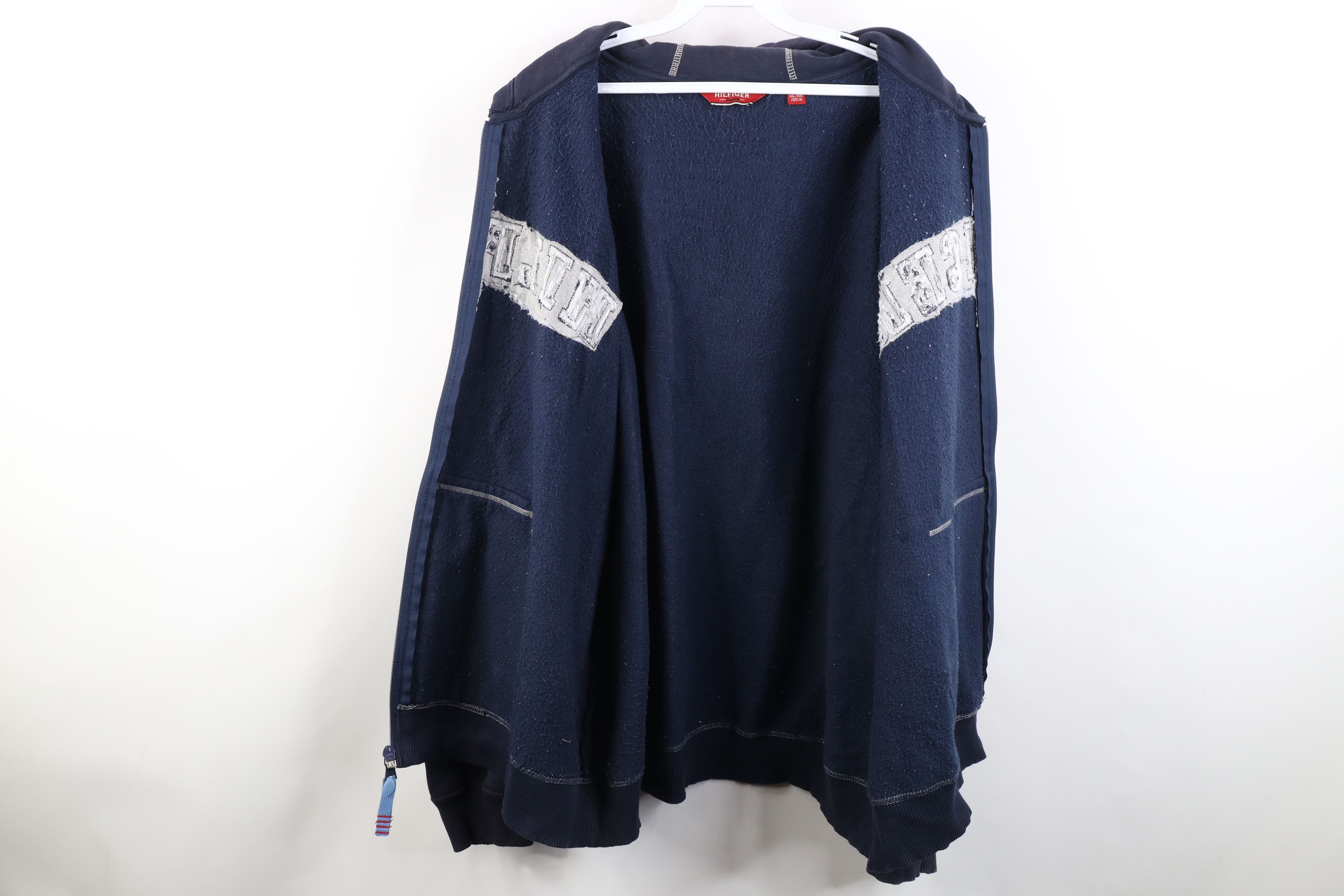 Tommy Hilfiger Vintage Y2K Tommy Hilfiger Spell Out Heavy Full Zip Hoodie Size US XXL / EU 58 / 5 - 11 Thumbnail