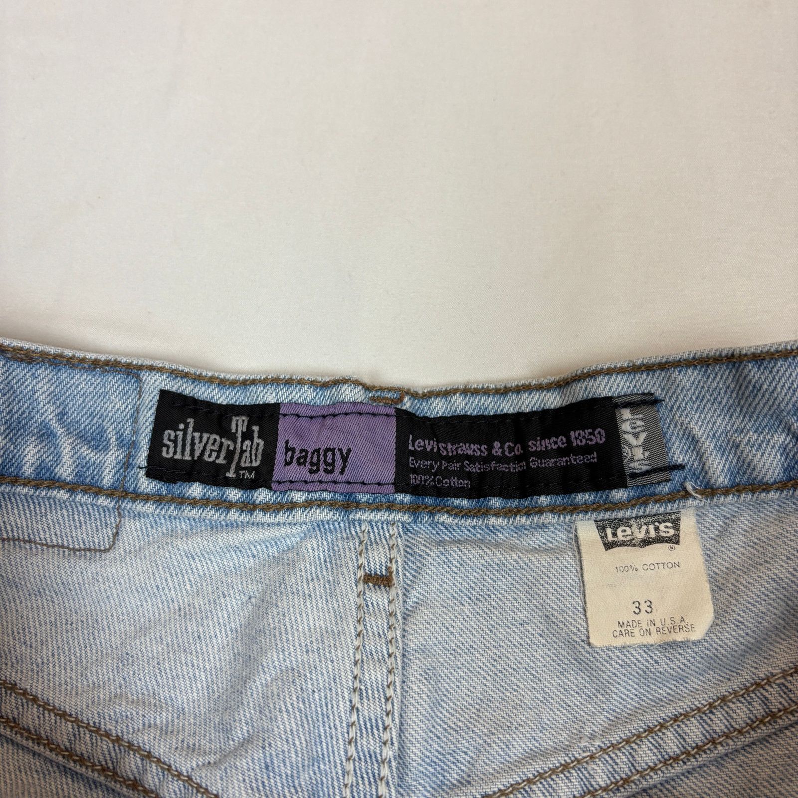 Levi's × Vintage Vintage 90s Levi's Silvertab Baggy Denim Shorts Jorts 33 Size US 33 - 3 Thumbnail
