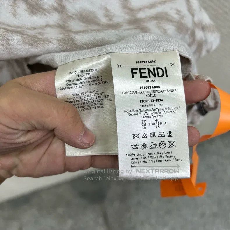 Fendi Fendi size 40 Double F Monogrammed Linen Shirt Size US XXS / EU 40 - 4 Thumbnail