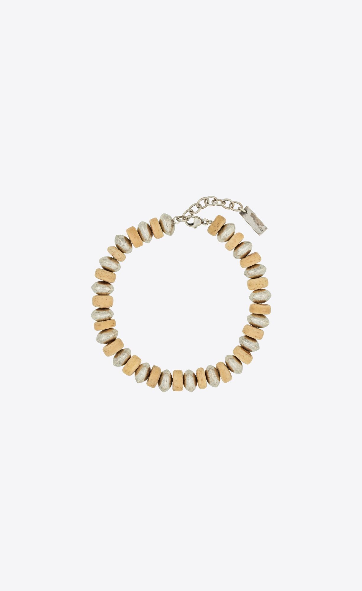 Saint Laurent Paris o1smrcs1224 Size: OS / Multi Beads Bracelet Metal Silver Size ONE SIZE - 2 Thumbnail
