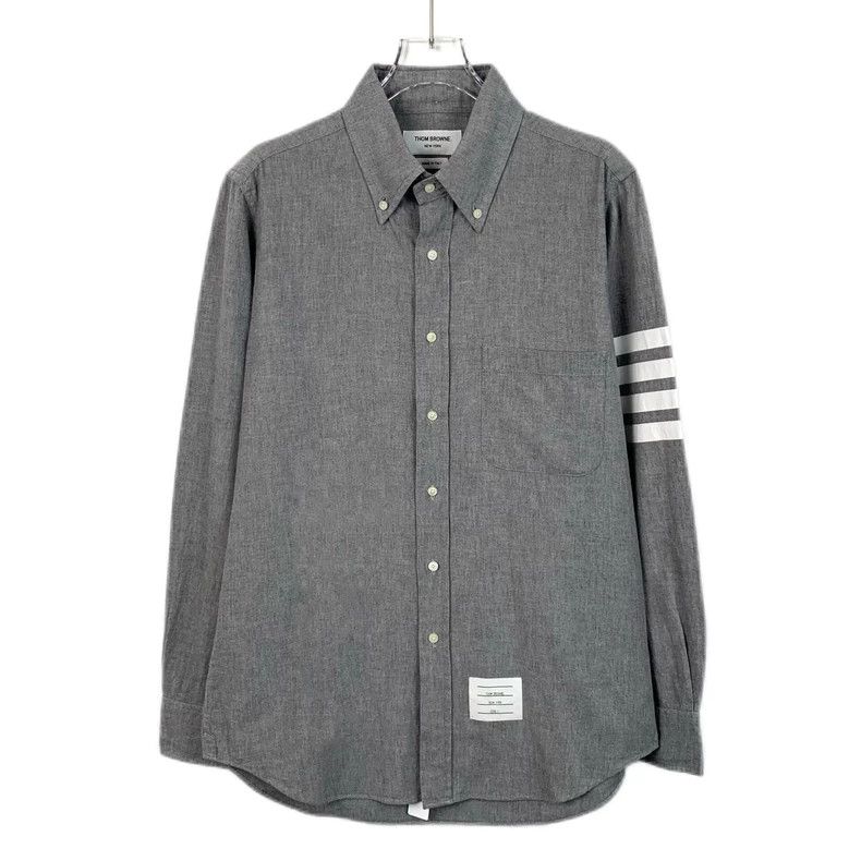 Thom Browne Thom Browne Gray Classic Long Sleeve Shirt - dmc Size US S / EU 44-46 / 1 - 1 Thumbnail