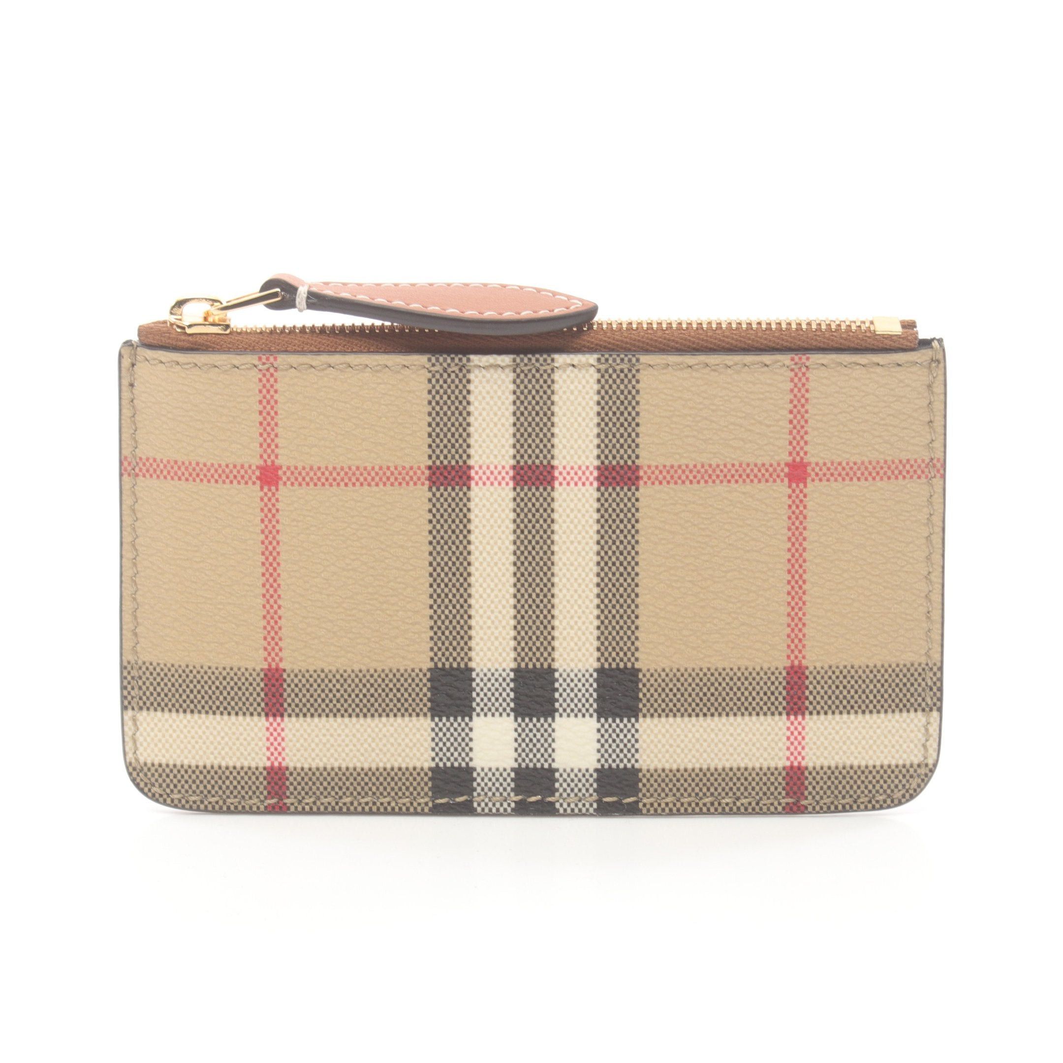 Burberry Burberry Check Coin Purse Beige Multicolor With Key Ring Size ONE SIZE - 1 Thumbnail