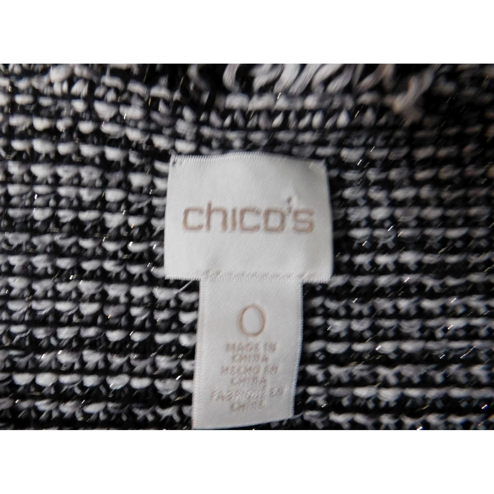 Vintage Chicos Jacket Blazer Open Cotton Gray Striped Fur Trim Knit Regular Women 0 Medium Casual Designer Open Front Fall Spring Womens Size XS / US 0-2 / IT 36-38 - 5 Thumbnail