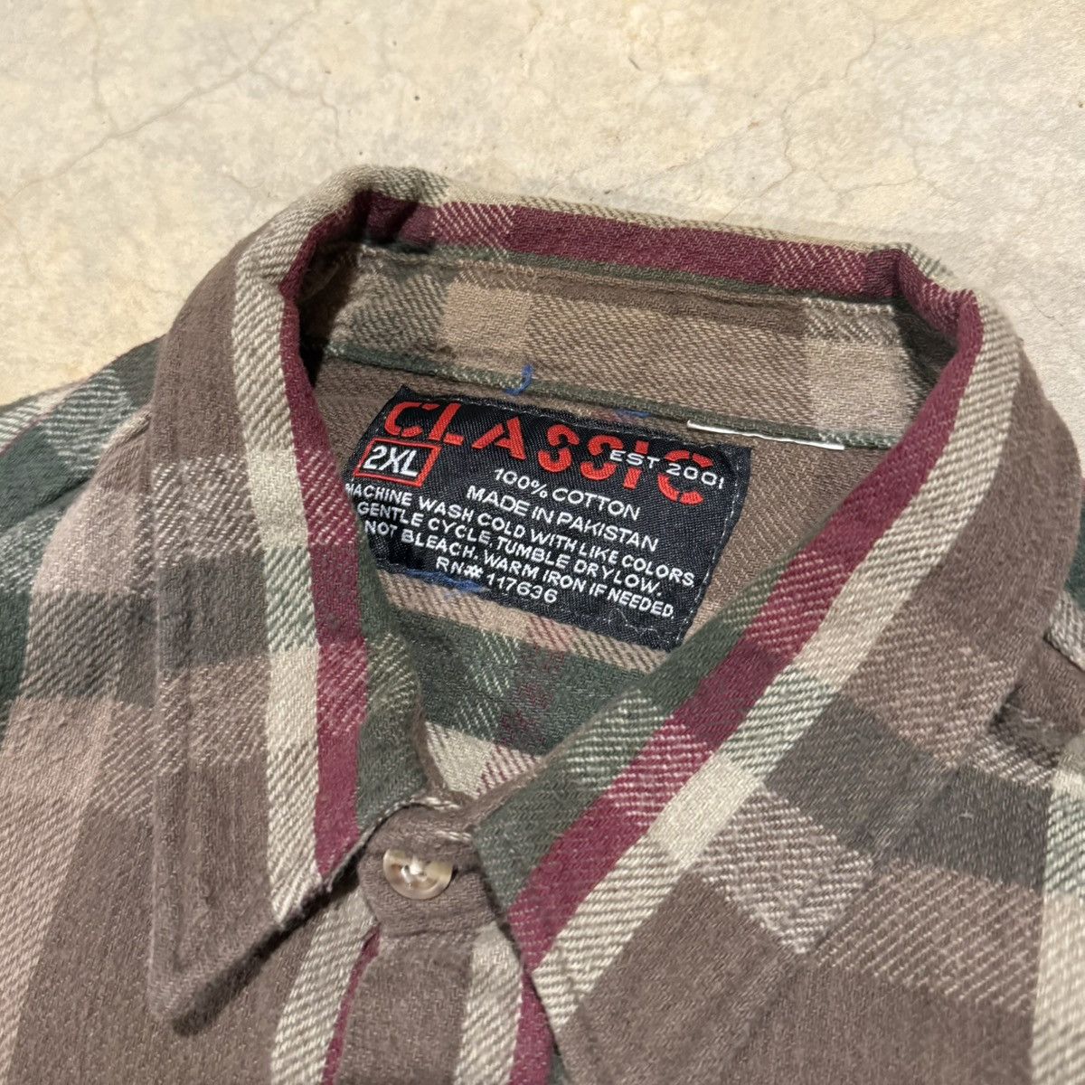 Vintage Vtg 2000s Brown Faded Distressed Flannel Shirt ERD Grunge Size US XXL / EU 58 / 5 - 5 Thumbnail
