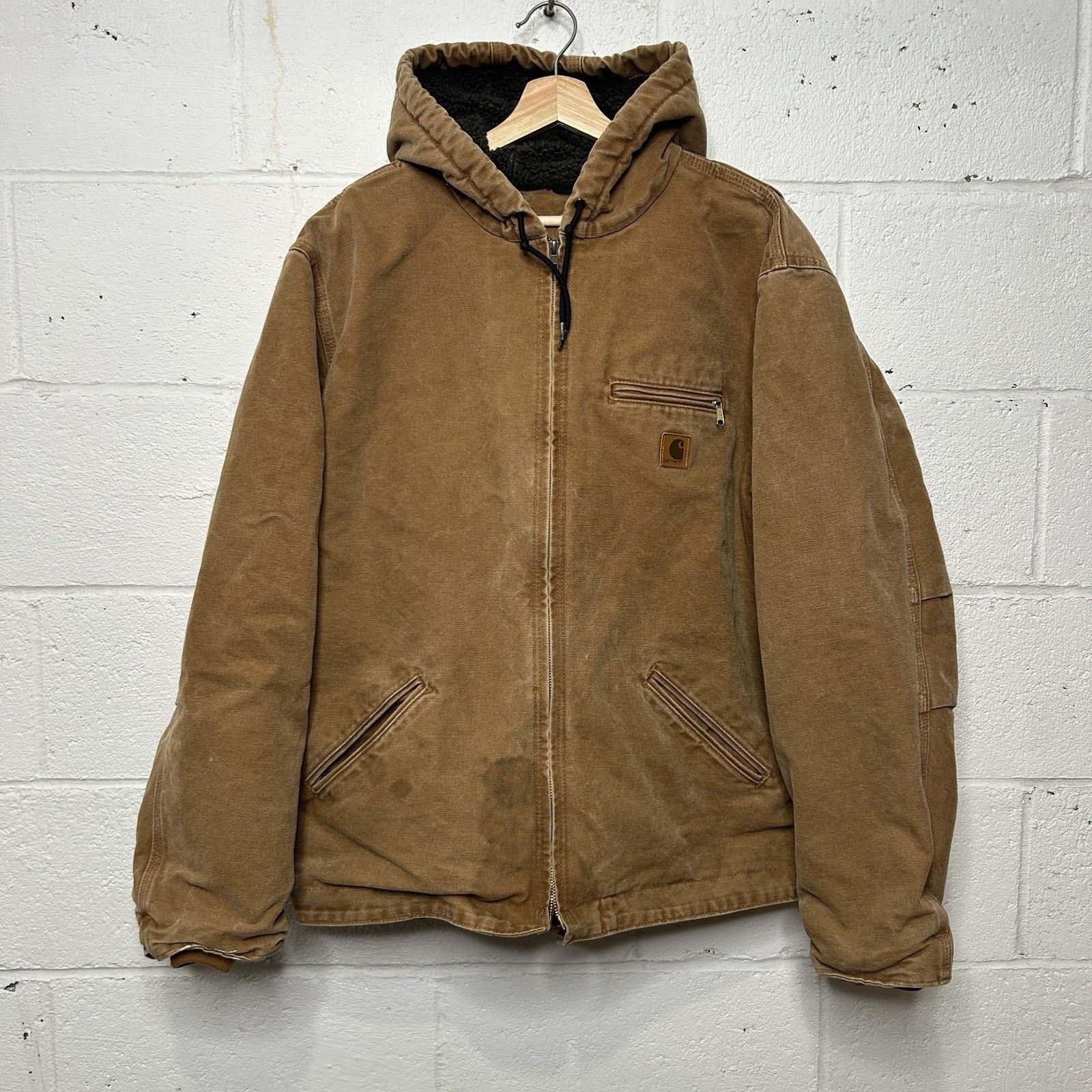 Carhartt Carhartt Sherpa-Lined Hooded Detroit Jacket “Brown” J141 Size US XL / EU 56 / 4 - 1 Thumbnail