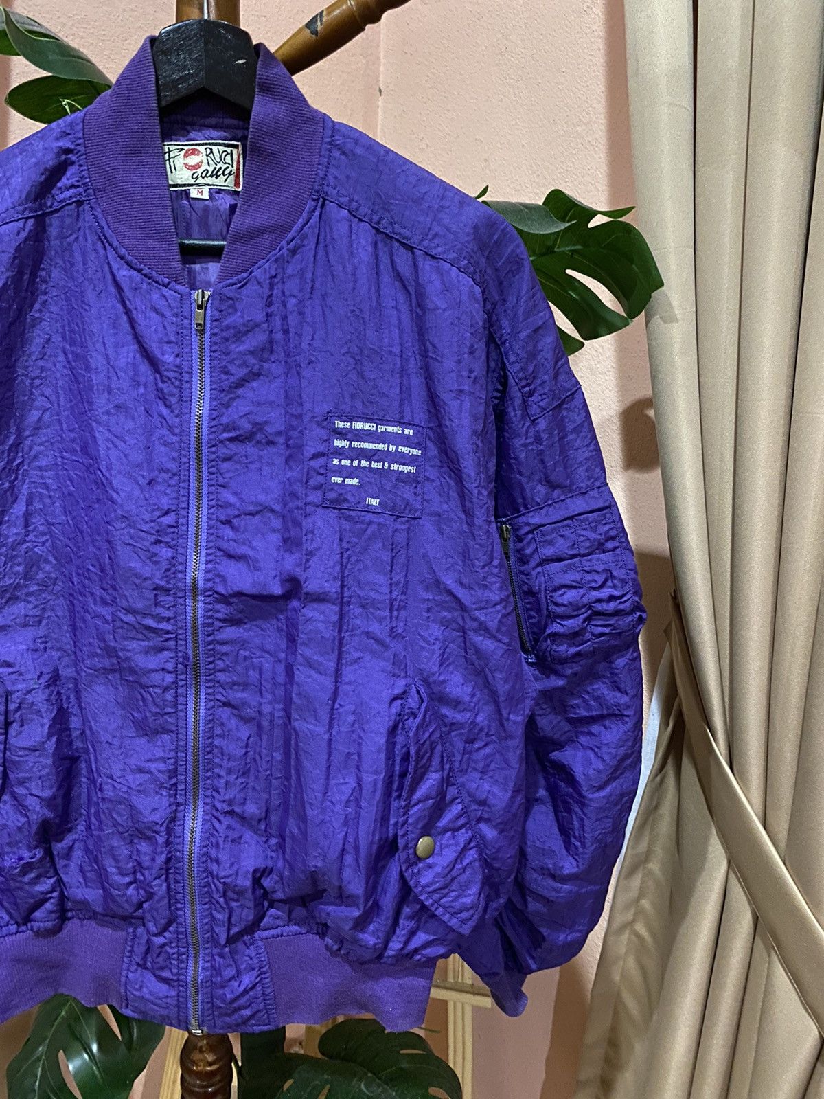 Fiorucci Fiorucci Vintage Purple Nylon Bomber Jacket Italian Style Size US M / EU 48-50 / 2 - 7 Thumbnail