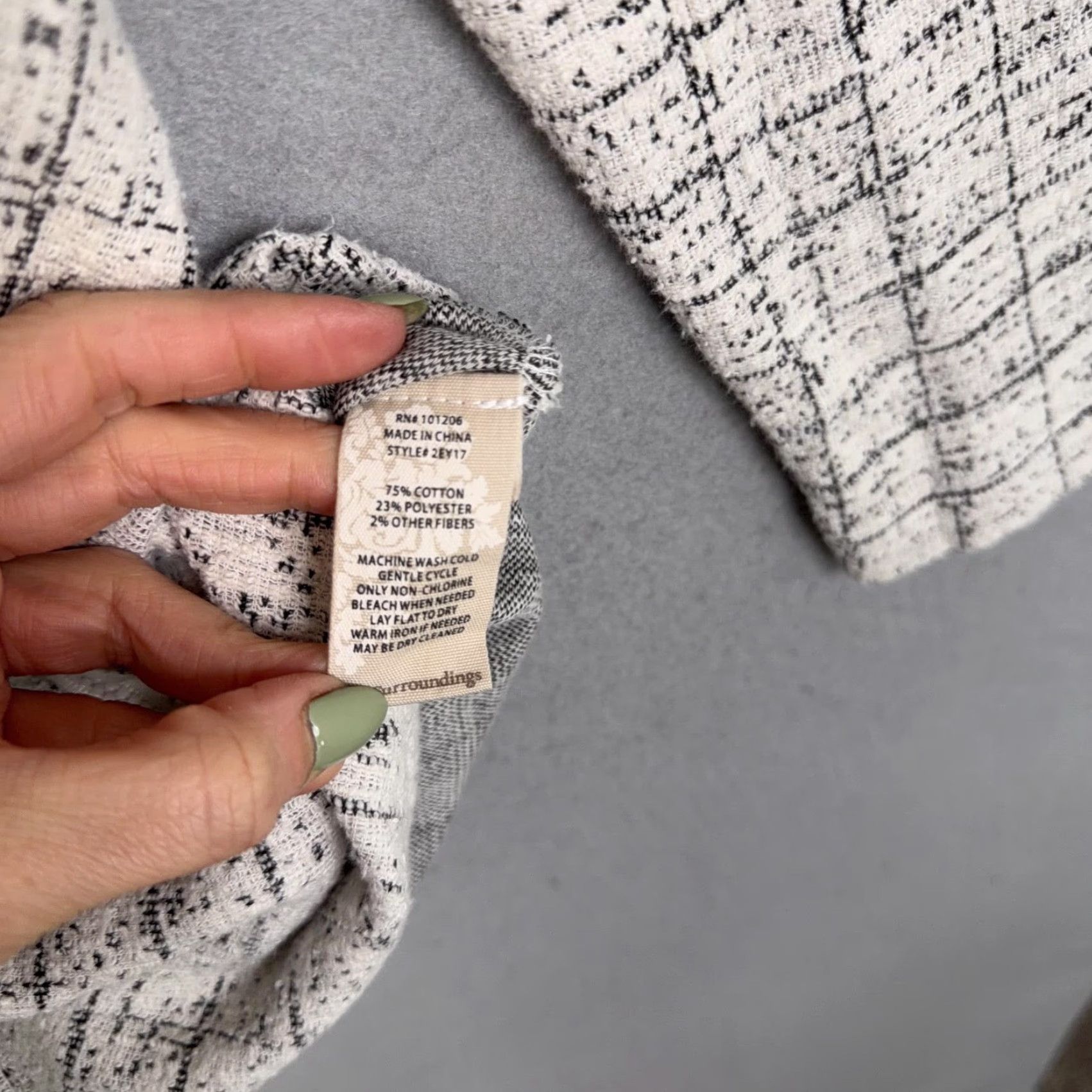 Soft Surroundings Soft Surroundings Jacket Womens XL White Check Knit Full Zip Pockets Casual Size XL / US 12-14 / IT 48-50 - 5 Thumbnail