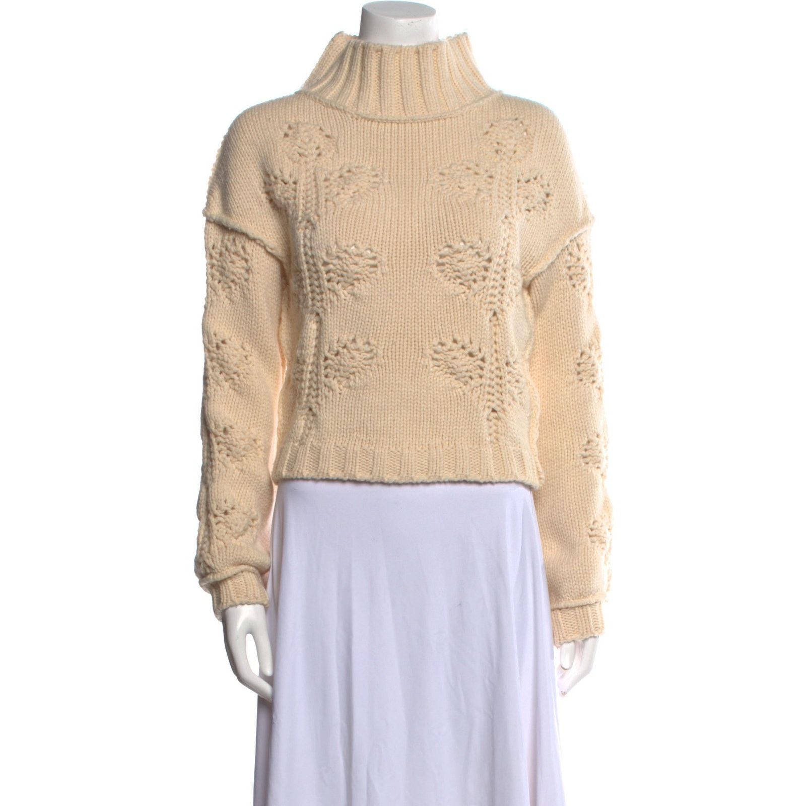 Hache Hache Beige Wool Cashmere Long Sleeve Turtleneck Sweater Size S / US 4 / IT 40 - 1 Thumbnail