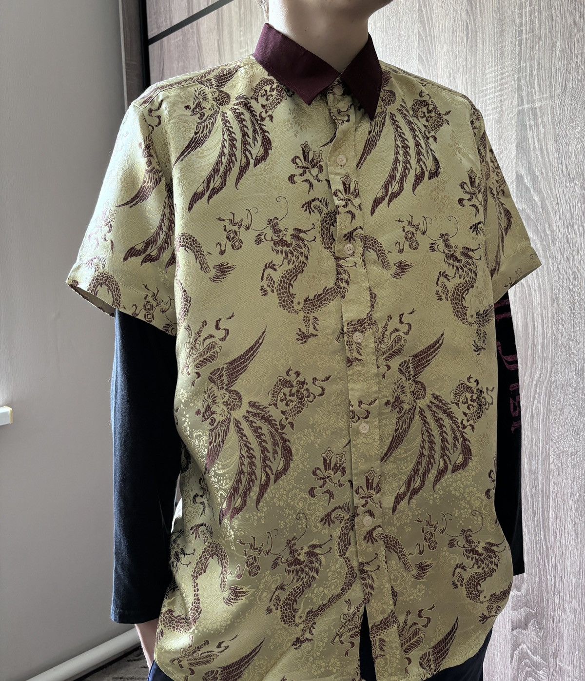 Japanese Brand × Vintage Vintage Japanese style GOLD Dragon rare shirt Size US L / EU 52-54 / 3 - 1 Thumbnail