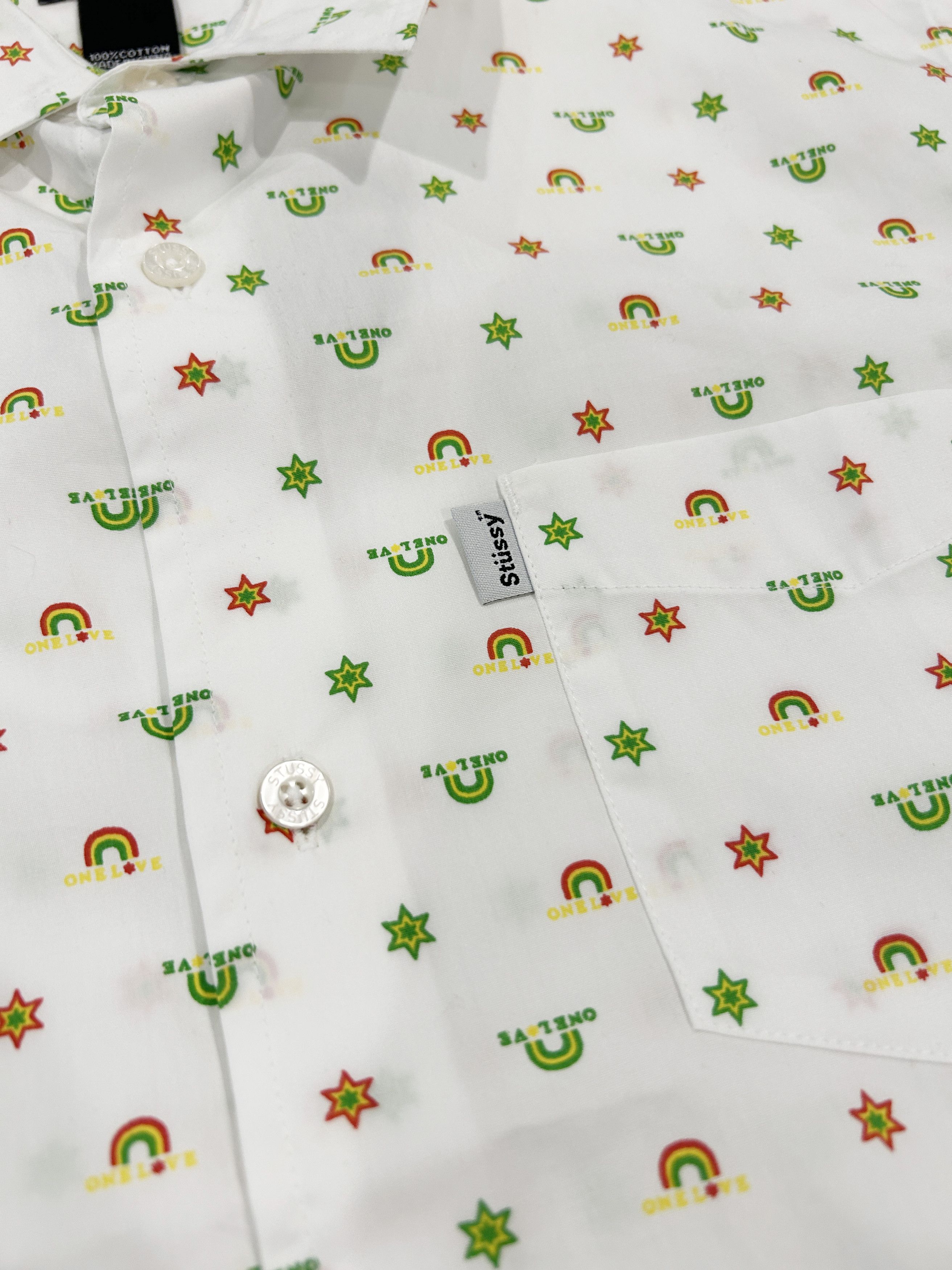 Stussy Rainbow White Allover Shirt Size US L / EU 52-54 / 3 - 2 Thumbnail