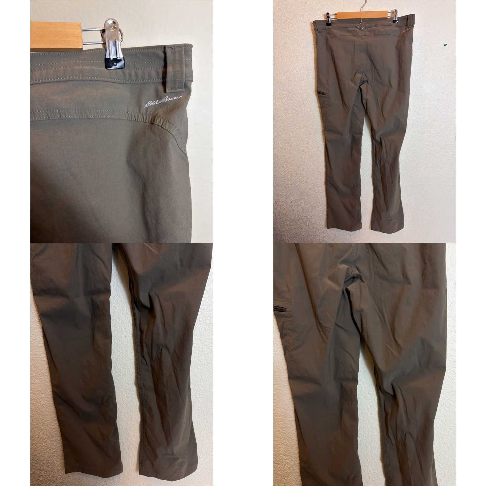 Eddie Bauer VINTAGE Eddie Bauer Women’s Cargo Pants Olive Nylon Spandex 36x31 Size 16 Womens Size 38" / US 16 / IT 52 - 8 Thumbnail