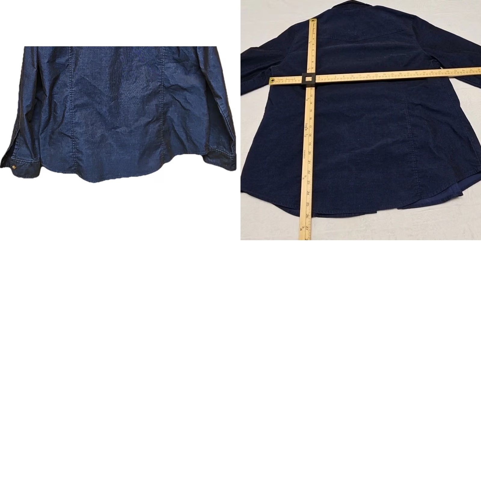 Vintage Cato Corduroy Women’s XL Navy Blue Button Front Shirt Utility Pockets Size XL / US 12-14 / IT 48-50 - 8 Thumbnail