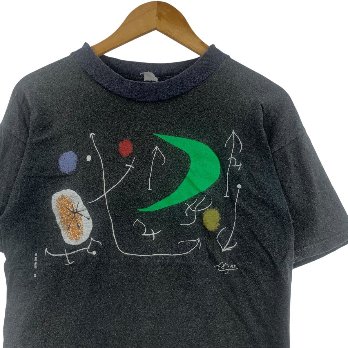 Vintage 90s JOAN MIRO Woman & Bird In The Moonlight Art Tee