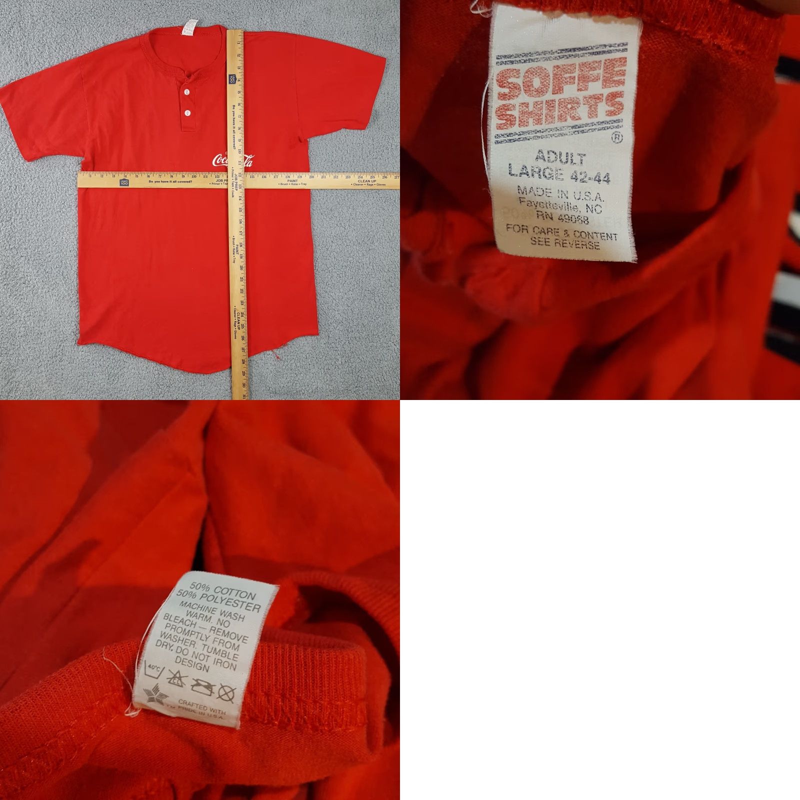 Vintage Vintage Coca-Cola 80s Work T-Shirt Size Medium Men Red Cotton Retro Logo Y2K Size US M / EU 48-50 / 2 - 8 Thumbnail