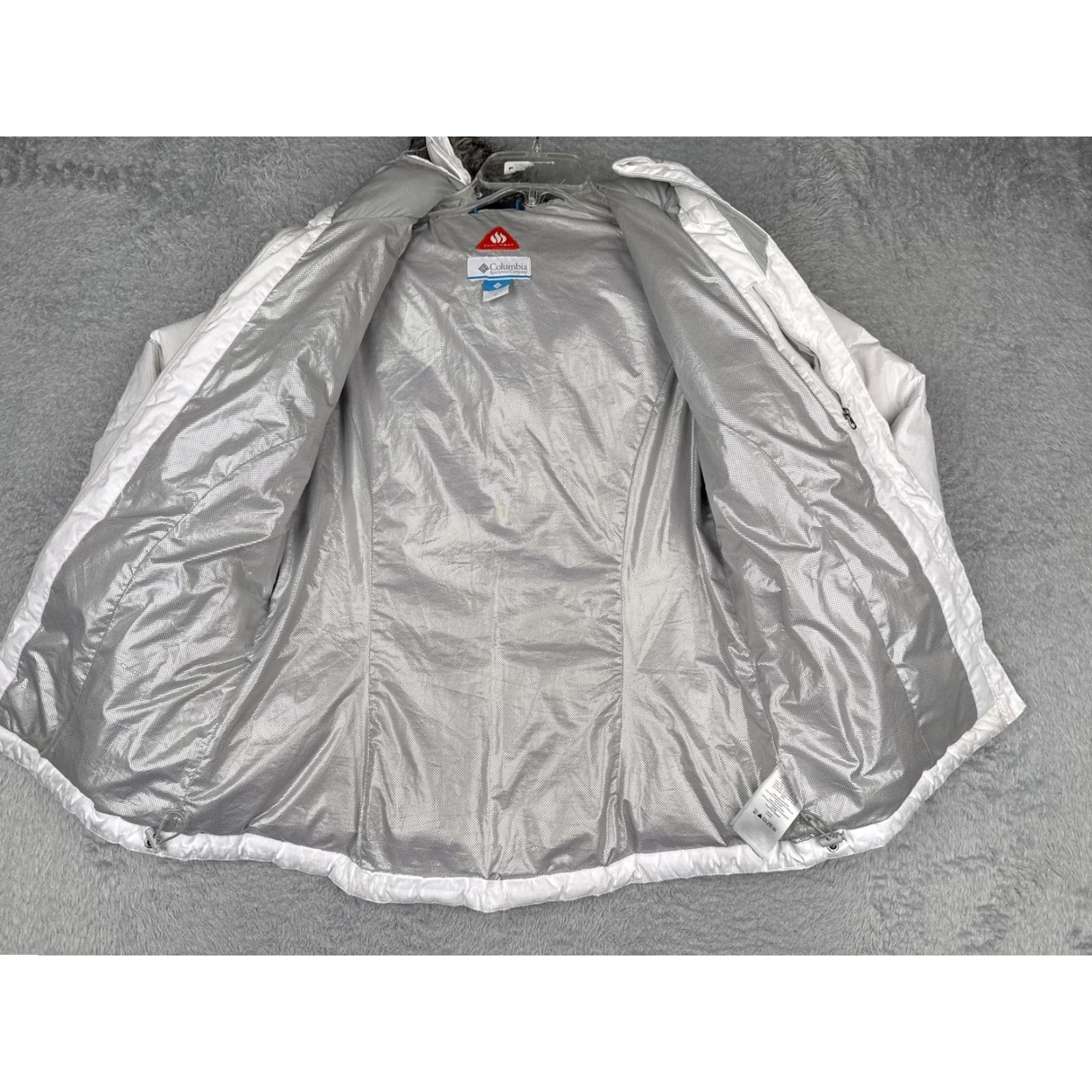 Vintage Columbia Jacket Womens M White Omni-Heat Hooded Puffer Ski Winter Outdoor Size M / US 6-8 / IT 42-44 - 2 Thumbnail
