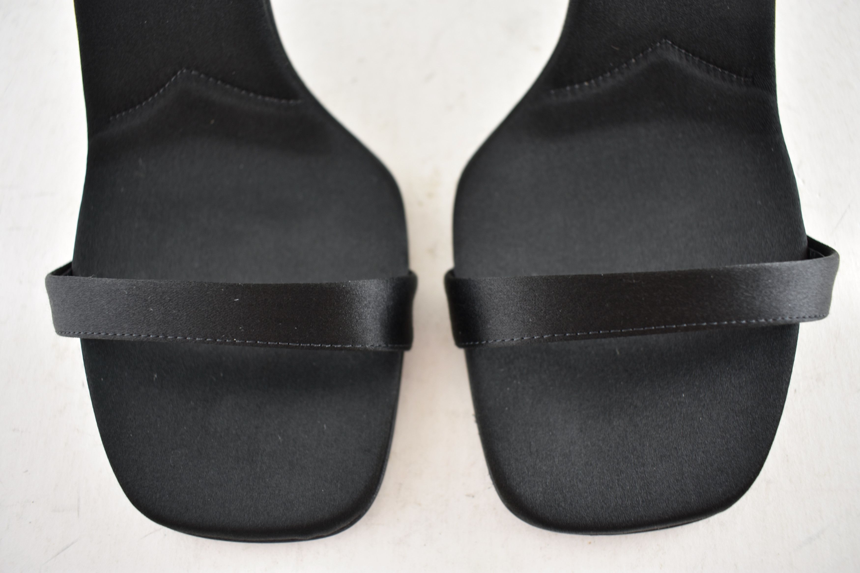Prada Prada 85mm Satin Geometric Heel Ankle Strap Sandal Pump 39 Size US 9 / IT 39 - 11 Thumbnail