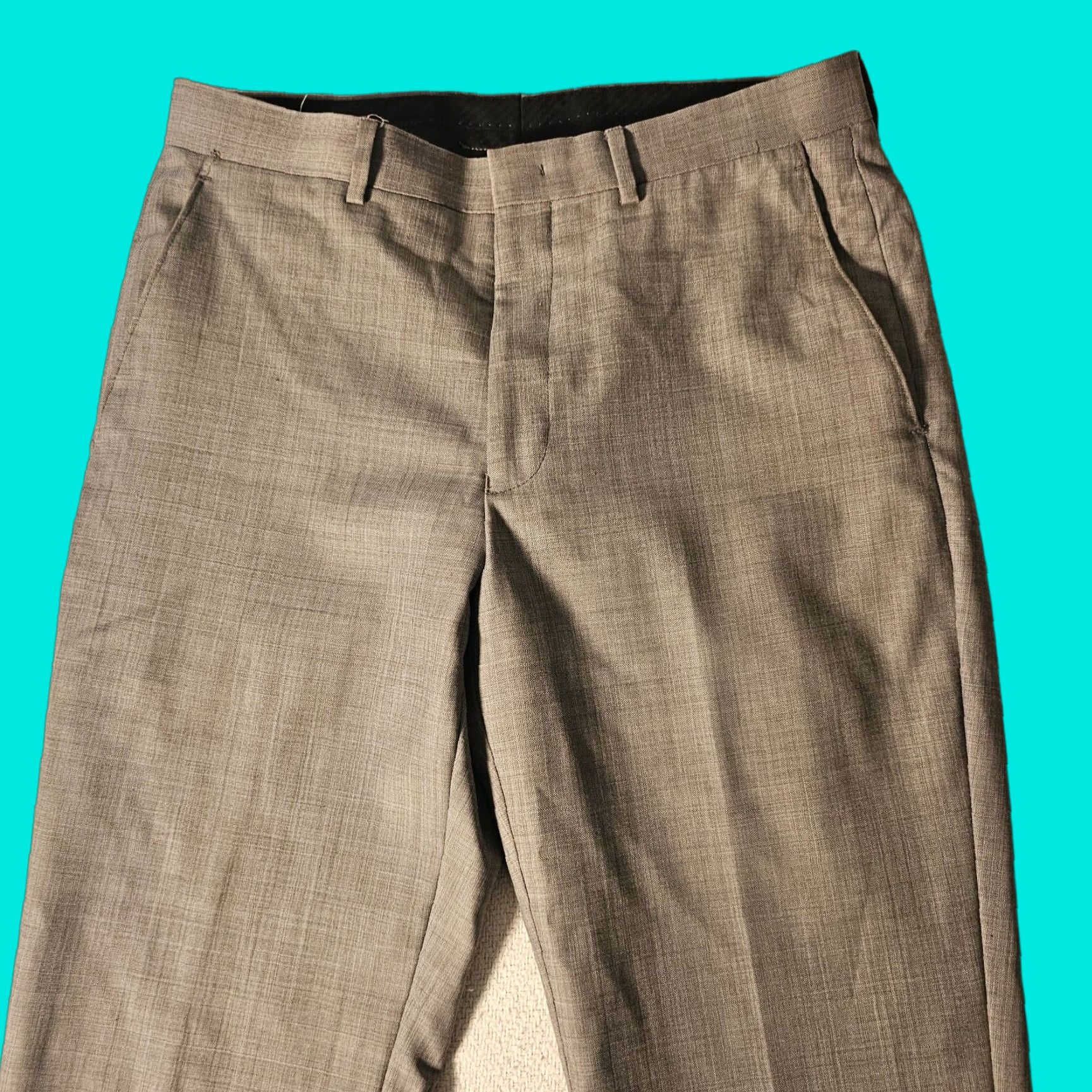Vintage Ryan Seacrest Distinction Pants Adult 32 x 32 Gray Wool Blend Flat Front Dress Pants Mens Size US 32 / EU 48 - 1 Thumbnail
