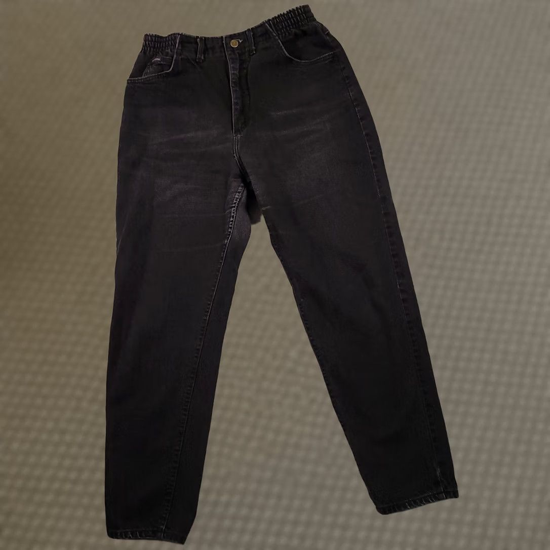 Lee VINTAGE Lee Riders Jeans Women's 14 Med Classic Fit Black Denim Tapered Leg USA Size 36" / US 14 / IT 50 - 1 Thumbnail