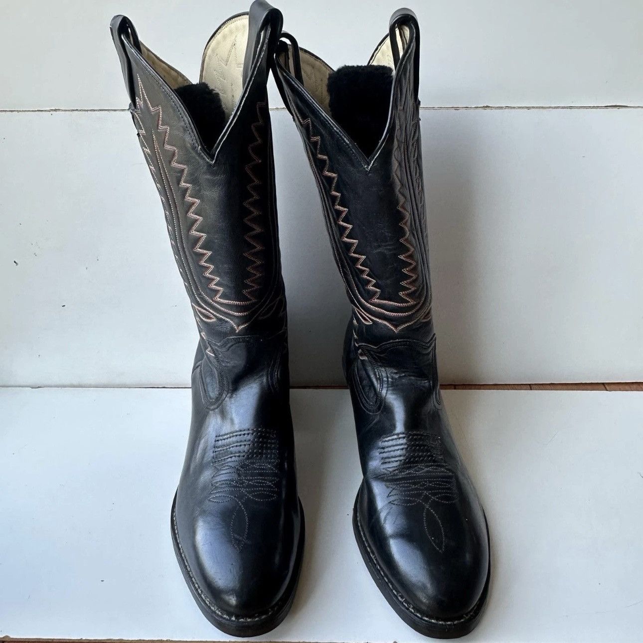 Other Tufgum Vintage Unisex Western Cowboy Boots Leather Size 11 Size US 11 / EU 44 - 4 Thumbnail