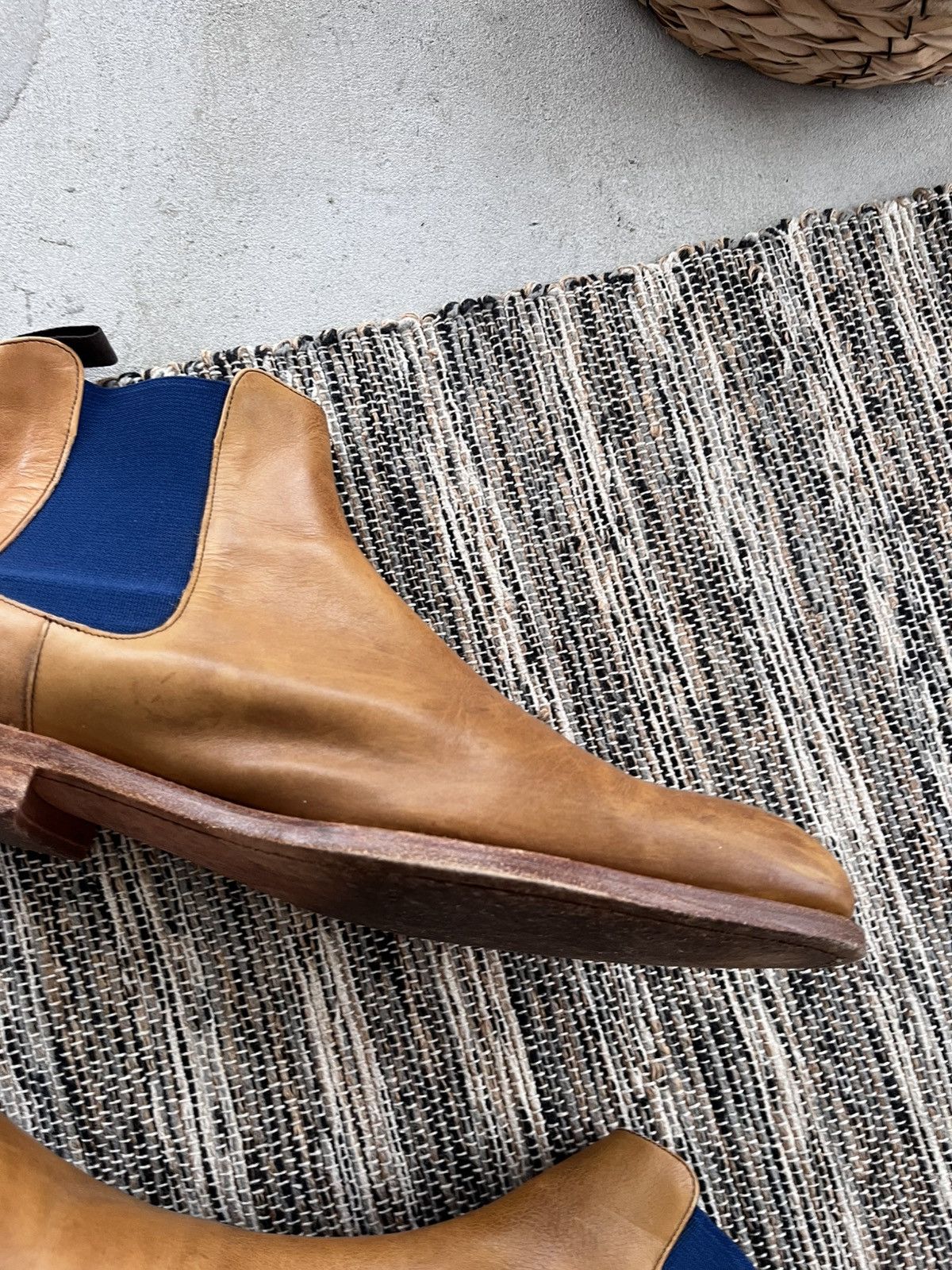 Barker Vintage Luxury Barker Brown Yellow Leather Chelsea Boots Y2K Size US 11.5 / EU 44-45 - 9 Thumbnail